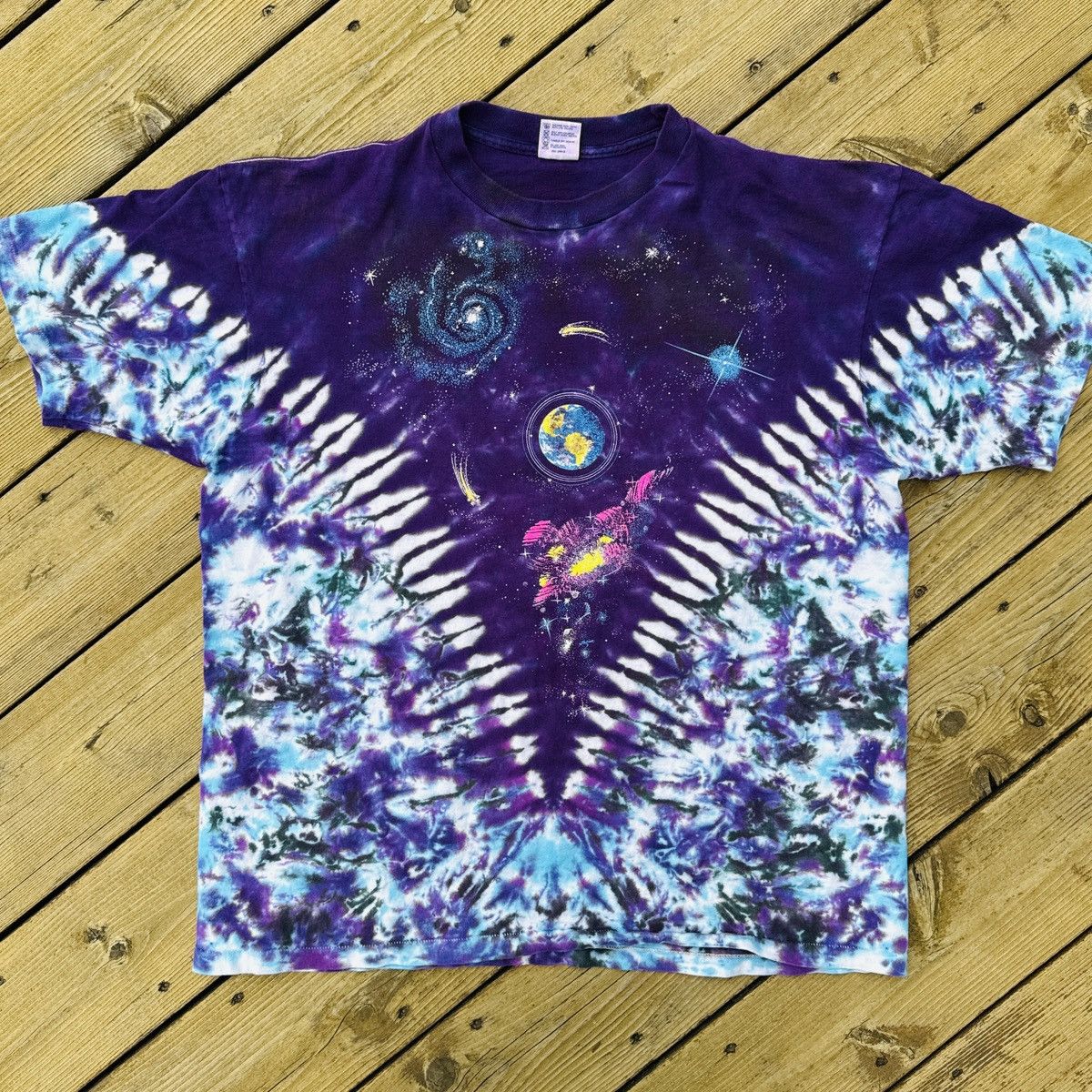 Vintage Vintage Galaxy Space Tie Dye T Shirt Cosmic Planets Earth XL Size US XL / EU 56 / 4 - 1 Thumbnail