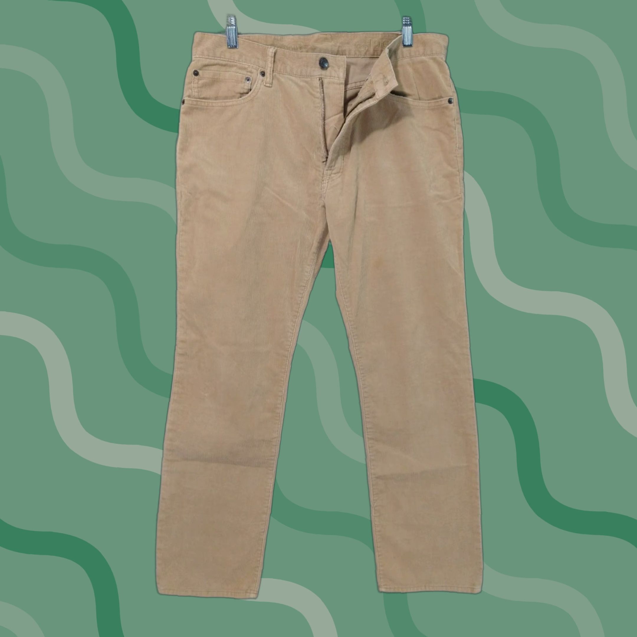 Gap Gap 1969 Pants Mens 32x32 Beige Corduroy Straight Regular Fit 5-Pocket Mid Rise Casual Shirts? Size US 32 / EU 48 - 1 Thumbnail
