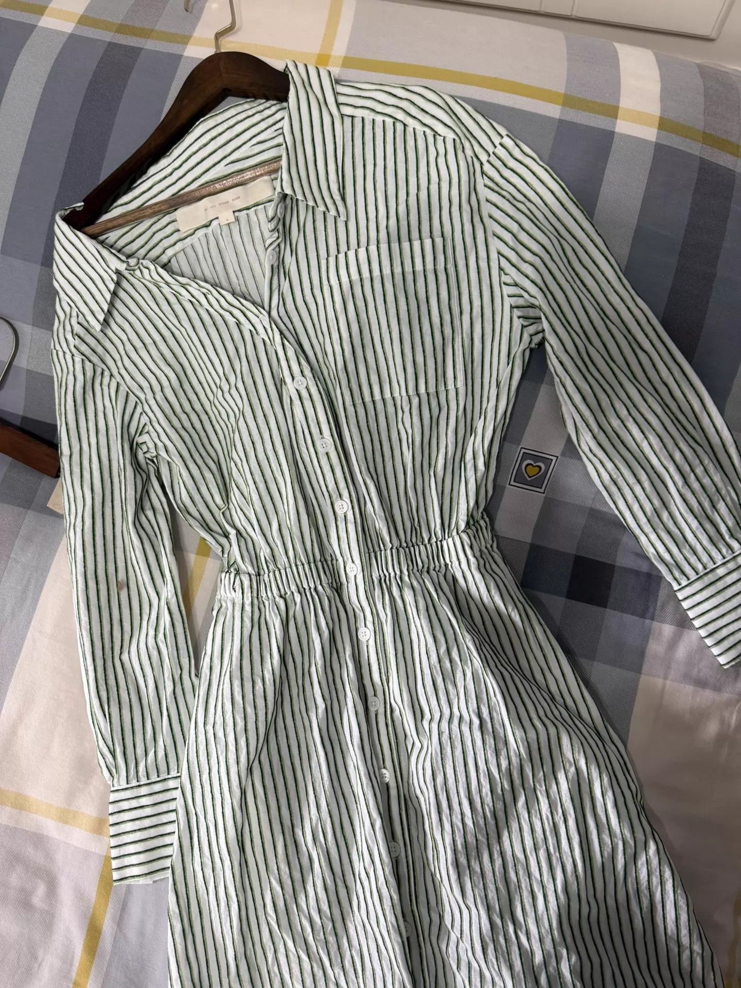 Other by any other name off-shoulder green stripe dress Size S / US 4 / IT 40 - 3 Thumbnail