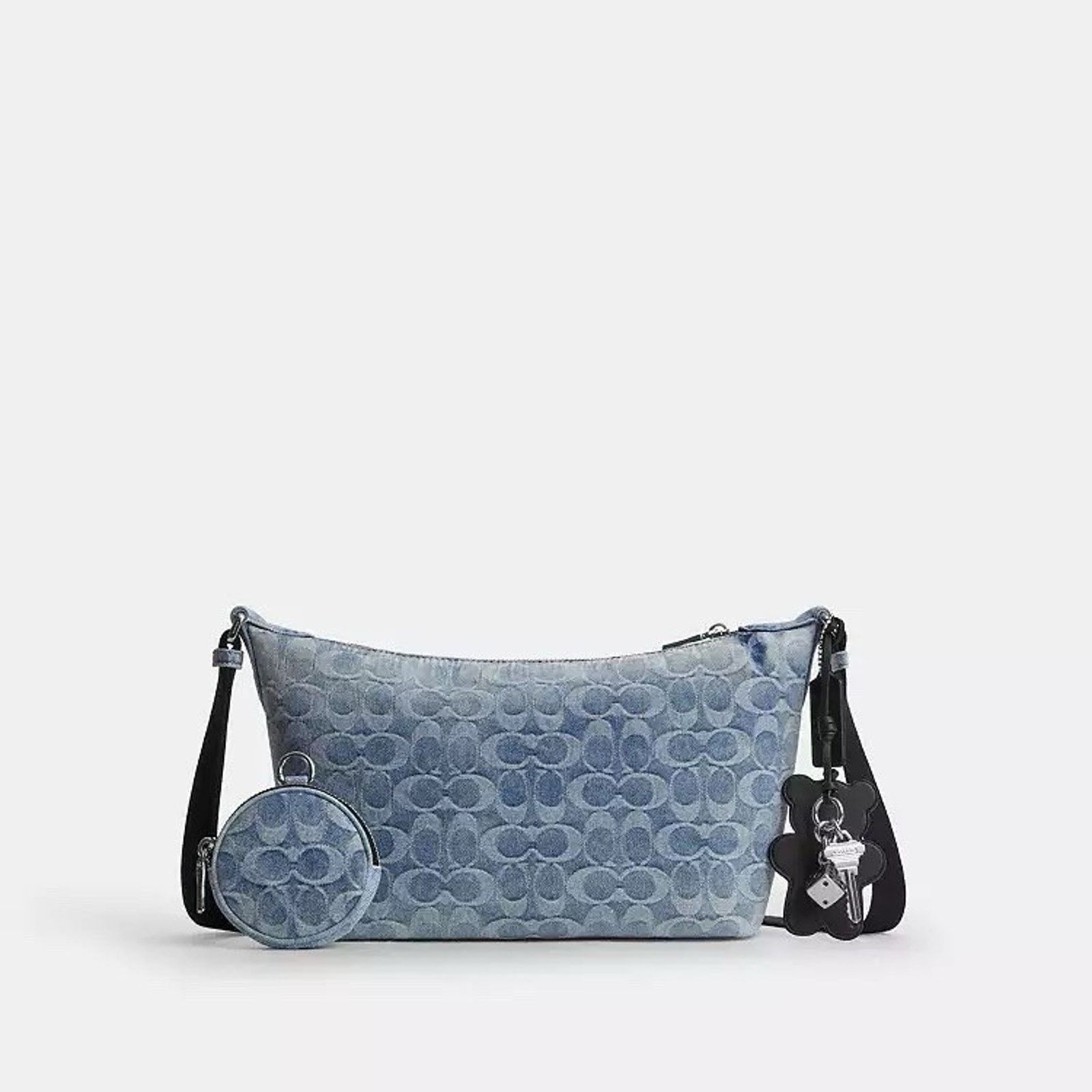 Coach NWT Coach Small Finn Crossbody Pouch Loved Denim CDY53 Size ONE SIZE - 7 Thumbnail