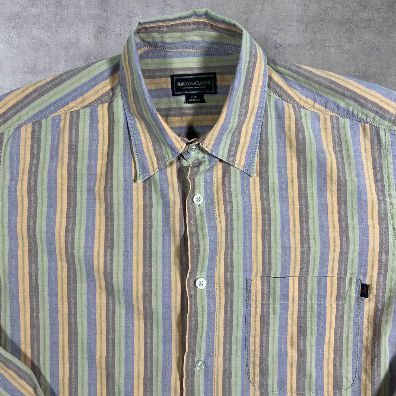 Marlboro VINTAGE Marlboro Classics Multi Striped Cotton Long Sleeve Shirt Mens Medium clothing Size US M / EU 48-50 / 2 - 3 Thumbnail