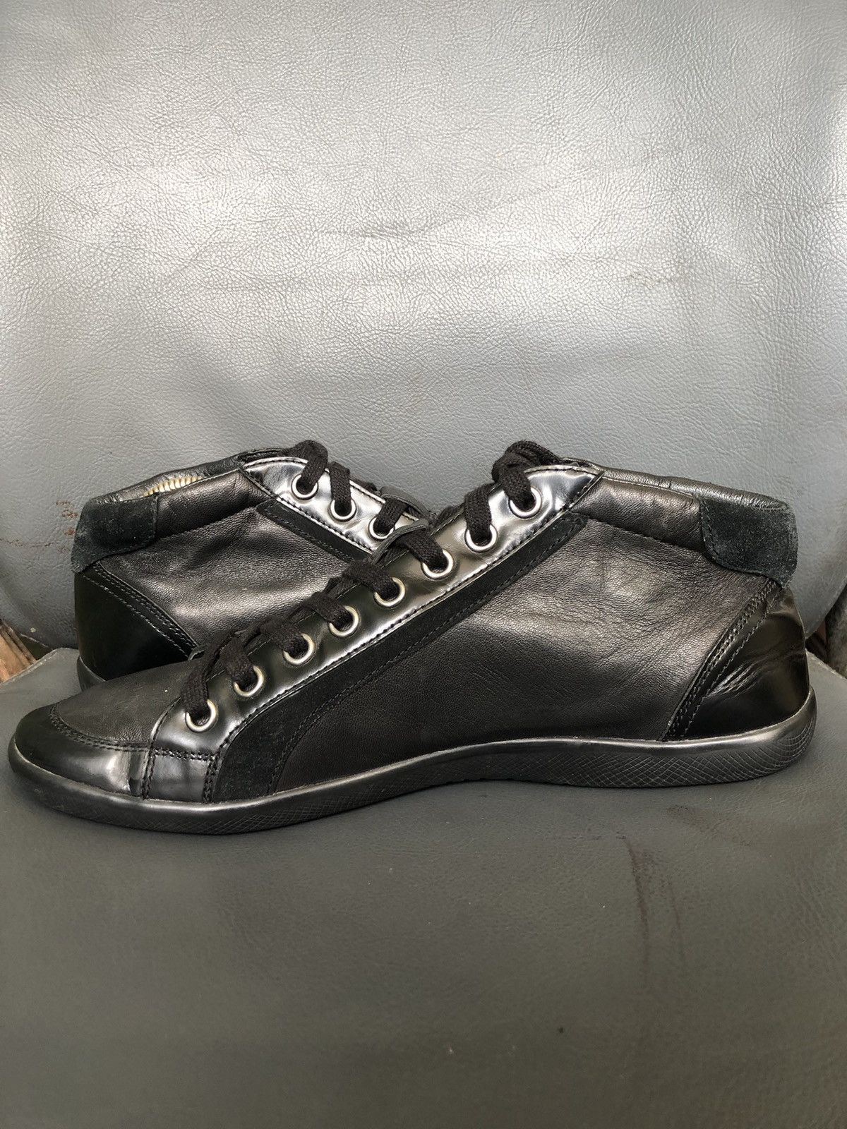 Prada Prada Blavk Calfskin Leather Men’s Sneakers Size 8.5 Size US 8.5 / EU 41-42 - 8 Thumbnail