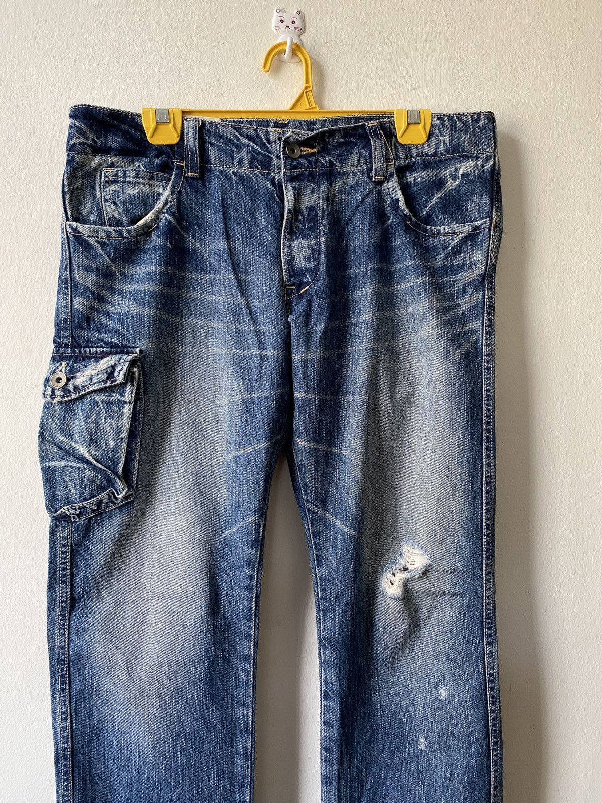 Japanese Brand John Bull Cargo Distressed Denim