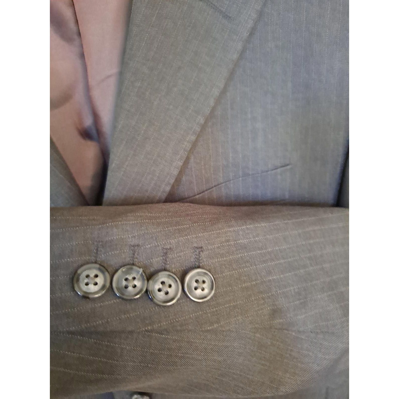Perry Ellis Perry Ellis Gray Pinstripe 3 Button Blazer Size 40R Size 40R - 3 Thumbnail