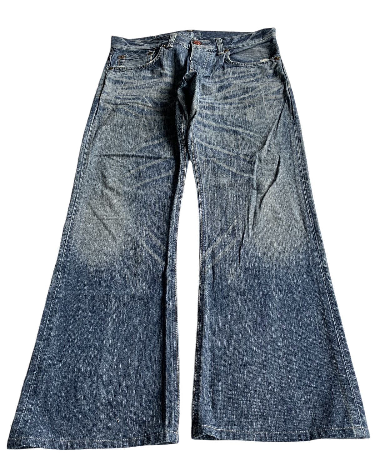 FLARE💥EDWIN 503 BLUE TRIP FADED & RUSTY PUNK STYLE DENIM☠️🎌