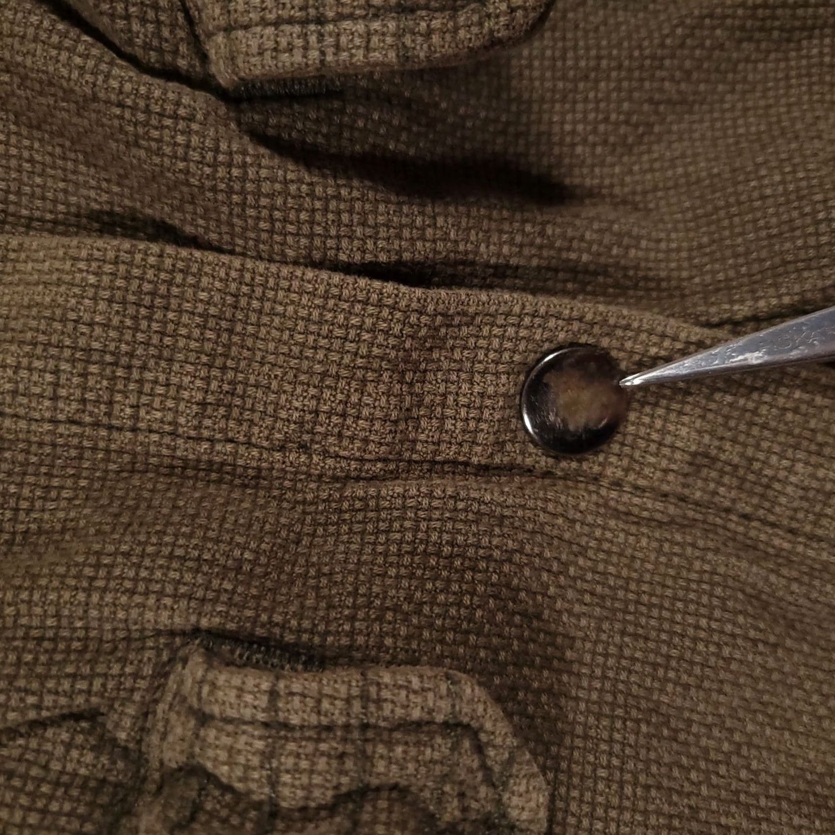 Anthropologie VINTAGE? White Crow Anthropologie Snap Jacket Women's Large Green Waffle Knit Military Size L / US 10 / IT 46 - 5 Thumbnail