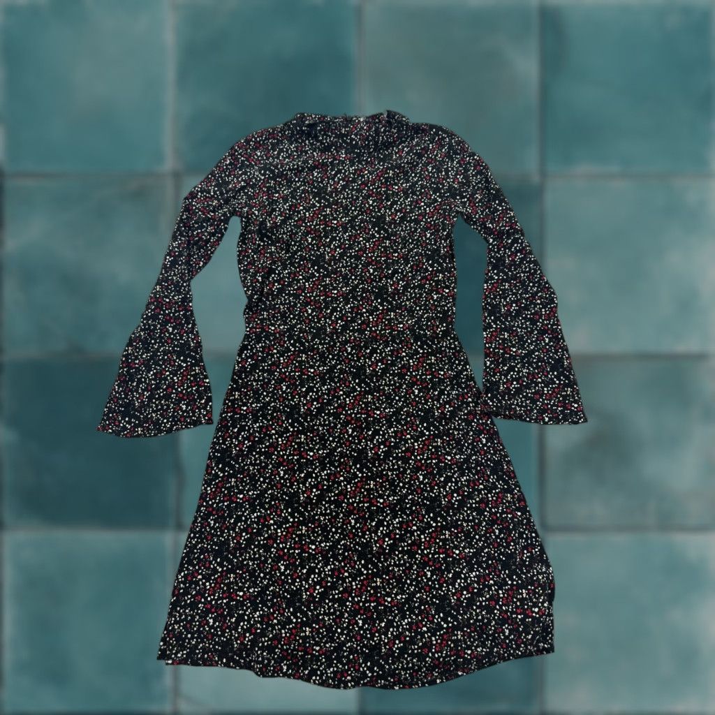 Mango Mango Dress Women 2 Multicolor Floral Lined Long Sleeve High Neck Back Zip Sheath Womens Size XS / US 0-2 / IT 36-38 - 1 Thumbnail