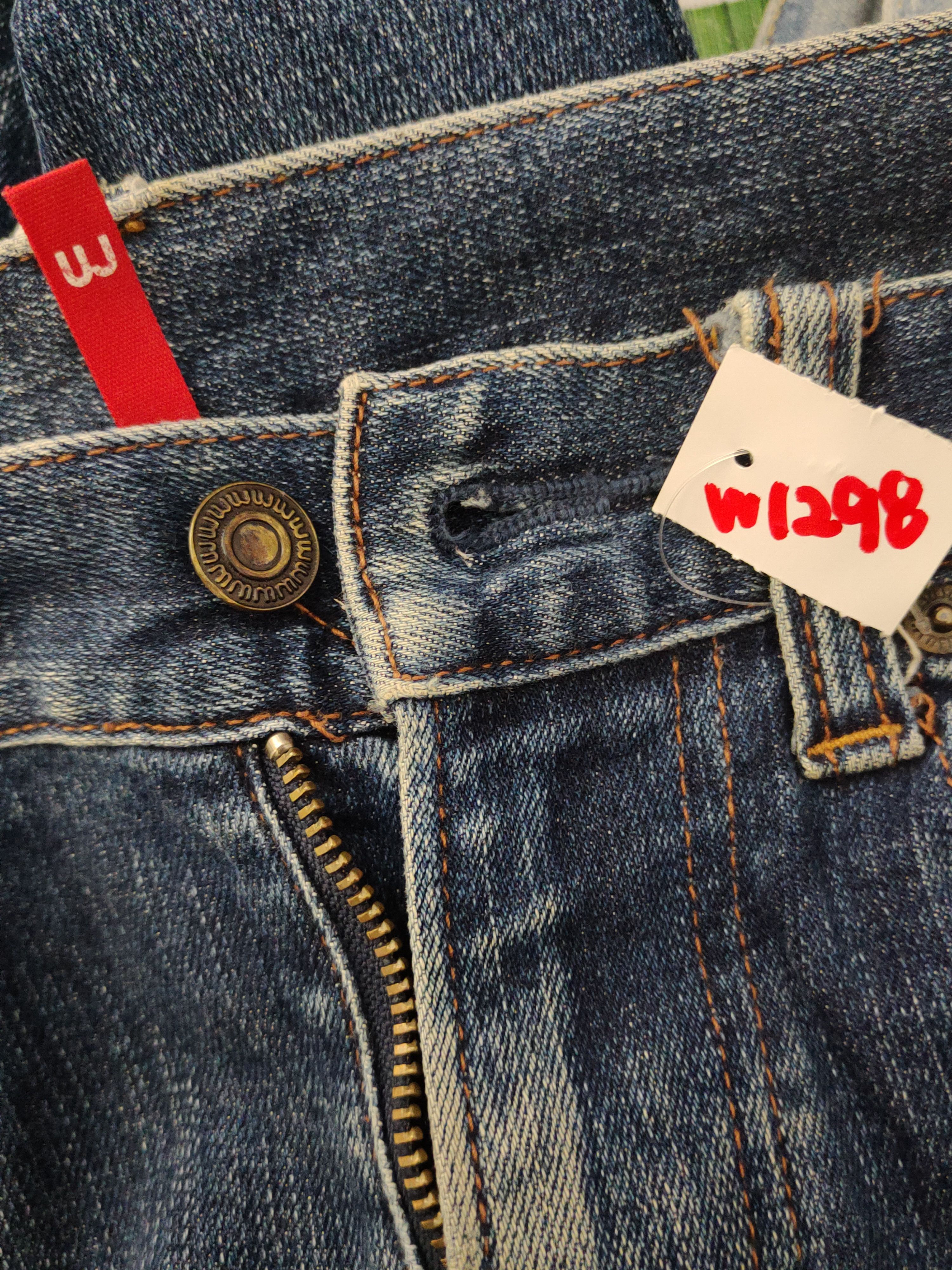 Japanese Brand Uniqlo Dark Blue Distressed Ripped denim Jeans #W1298 Size US 29 - 15 Thumbnail
