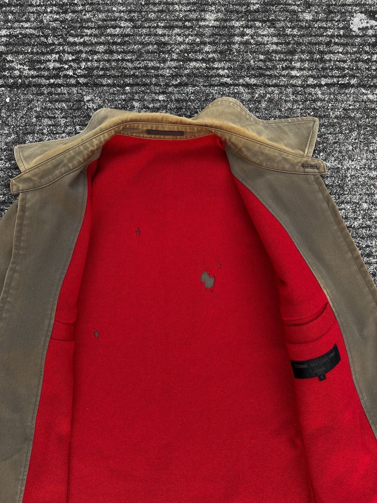 Comme des Garcons Homme Comme des Garcons AW97 Red Knit Lined Field Jacket Size US M / EU 48-50 / 2 - 9 Thumbnail