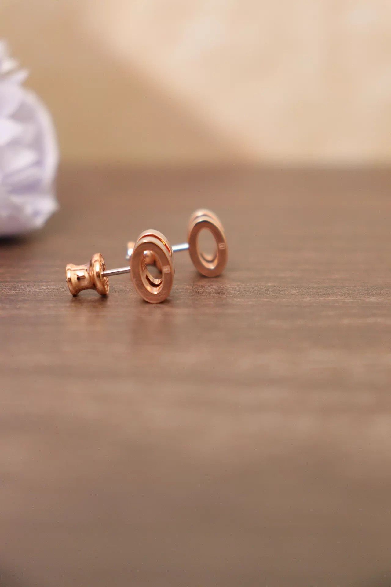 Hermes Hermès Pop H Mini Earrings Milk Tea Rose Gold Size ONE SIZE - 5 Thumbnail