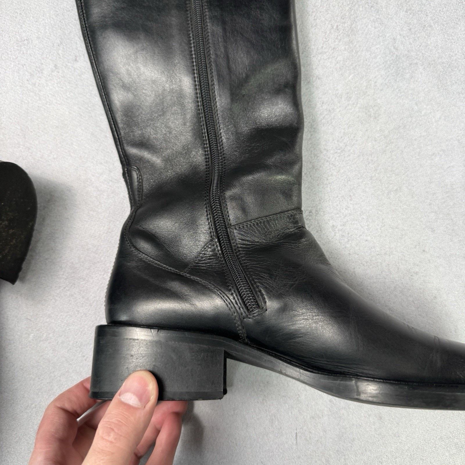 Max Mara MAX MARA Leather Women High Black boots Black Size 38 US 8 Size US 8 / IT 38 - 17 Thumbnail
