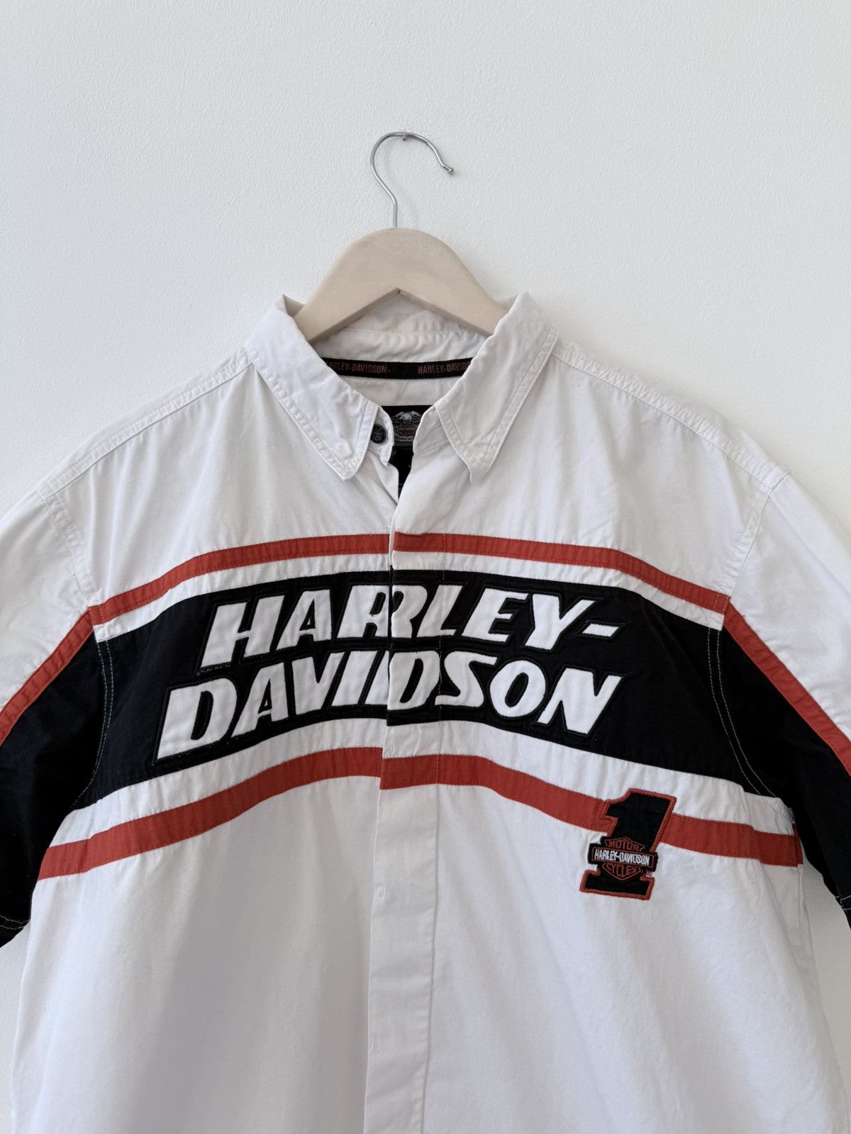 Harley Davidson Vintage Harley Davidson Racing Shirt Embroidered Spellout Size US L / EU 52-54 / 3 - 10 Thumbnail