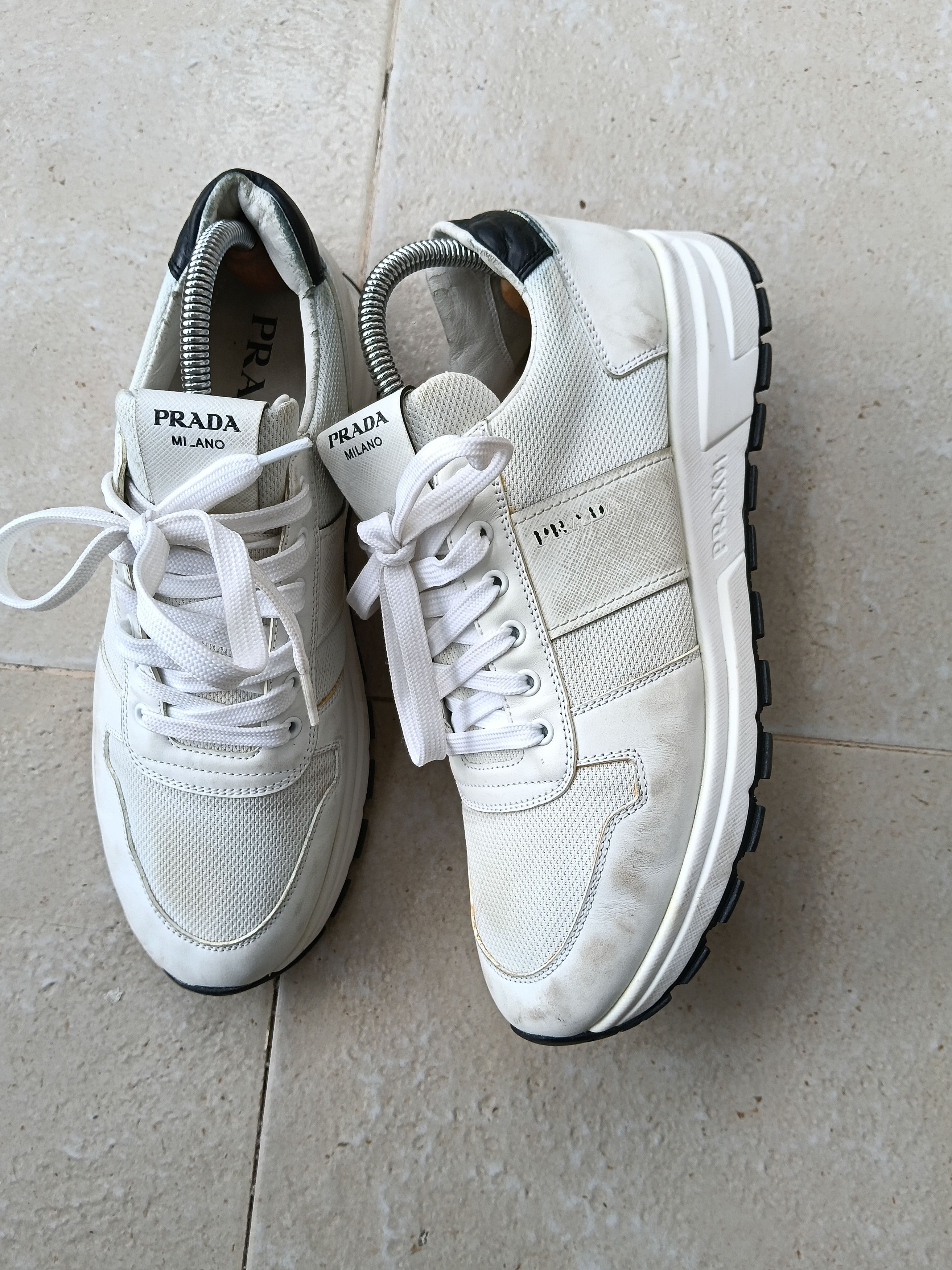 Prada Prada prax 01white black leather sneakers Size US 8.5 / EU 41-42 - 6 Thumbnail