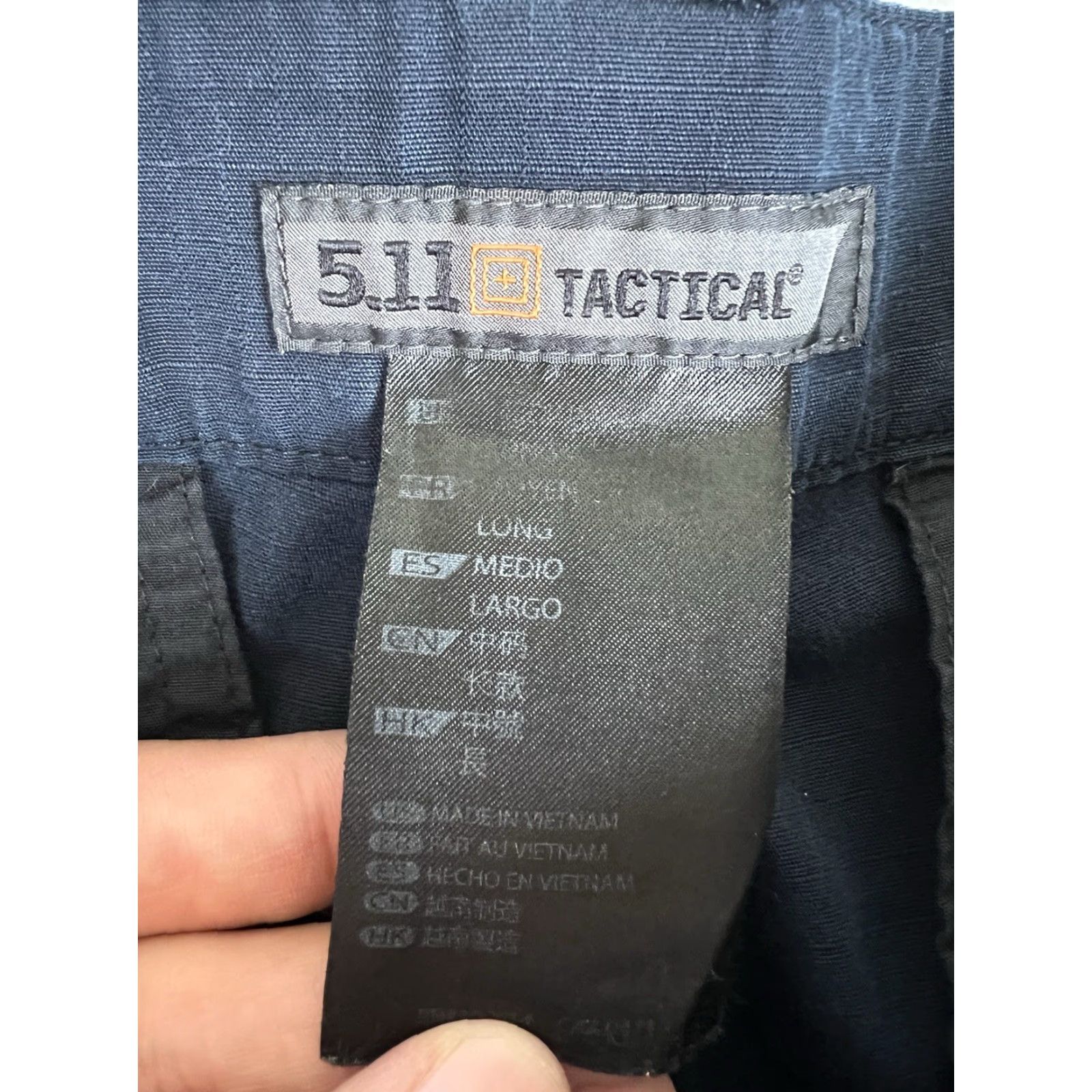 Vintage 5.11 Tactical Pants Mens M Cargo Workwear Straight Inseam 33 Blue Canvas Cotton Polyester Logo Pocket Size US 31 - 3 Thumbnail