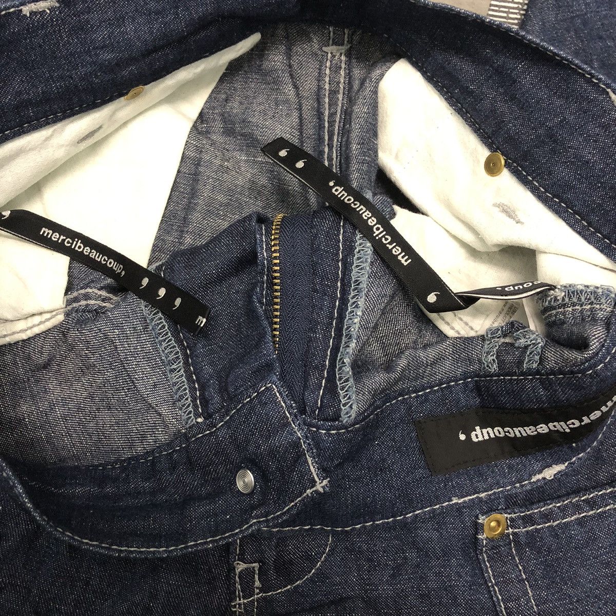Issey Miyake Mercibeaucop Assymetrical Denim Trousers Balloons Jeans Size US 30 / EU 46 - 10 Thumbnail