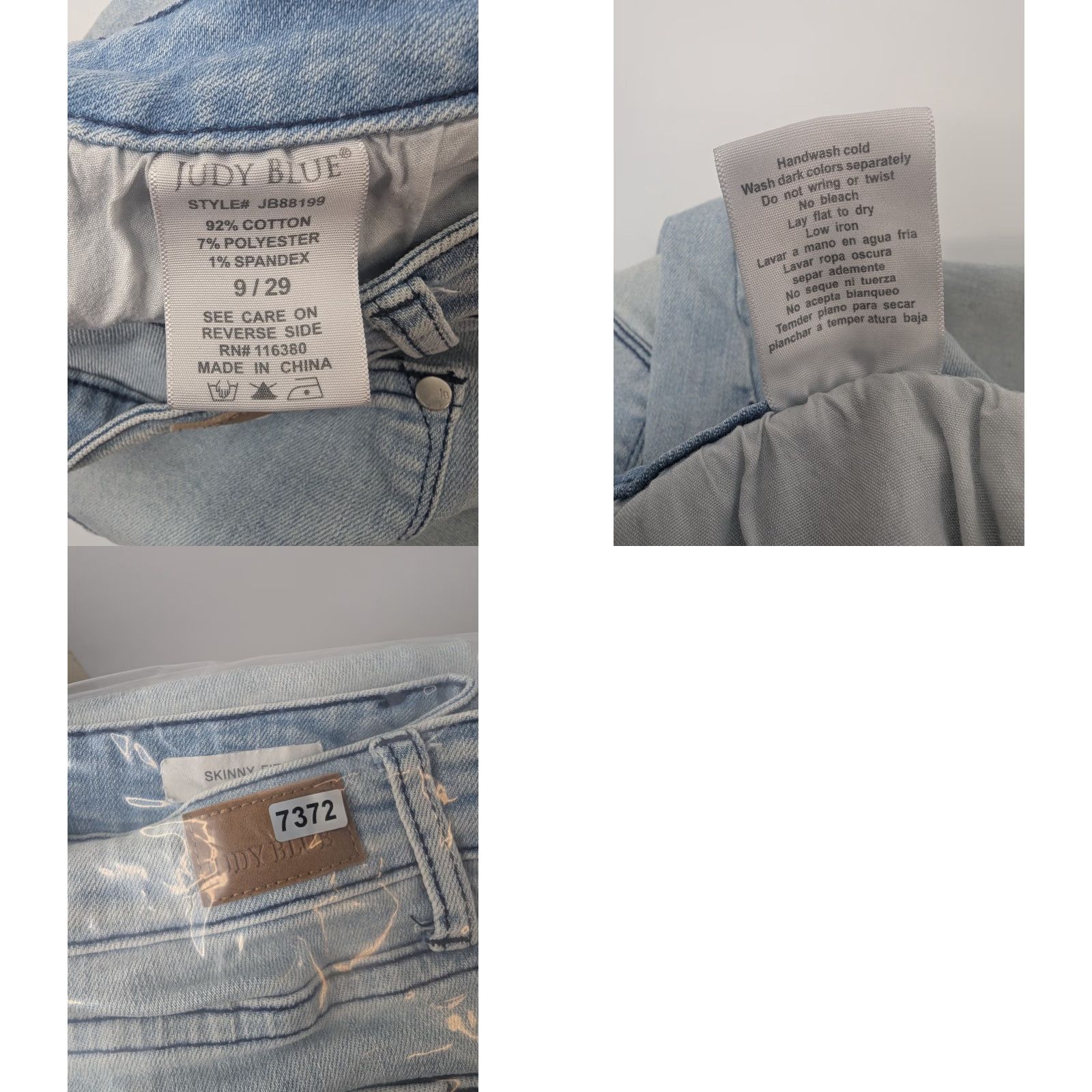 Denime Judy Blue Jeans Womens 9/29 Denim Skinny Fit Light Wash Raw Hem JB88199 Jeans Size 30" / US 8 / IT 44 - 9 Thumbnail