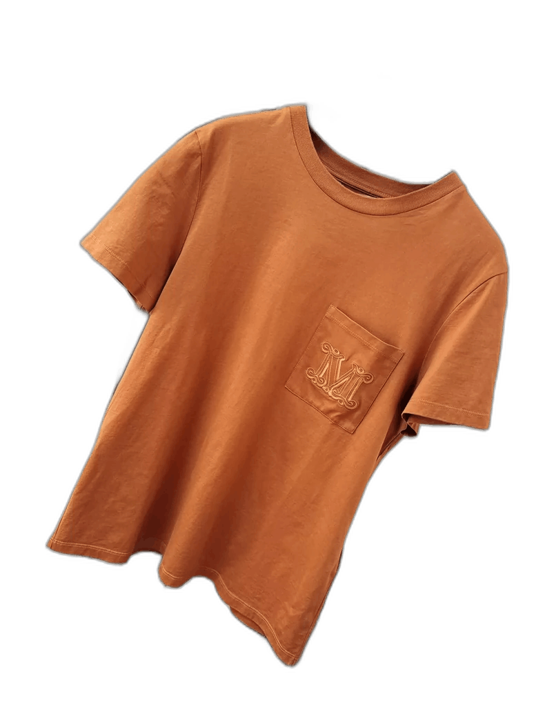 Max Mara Max Mara Brown Logo Pocket T-Shirt Size US M / EU 48-50 / 2 - 1 Thumbnail