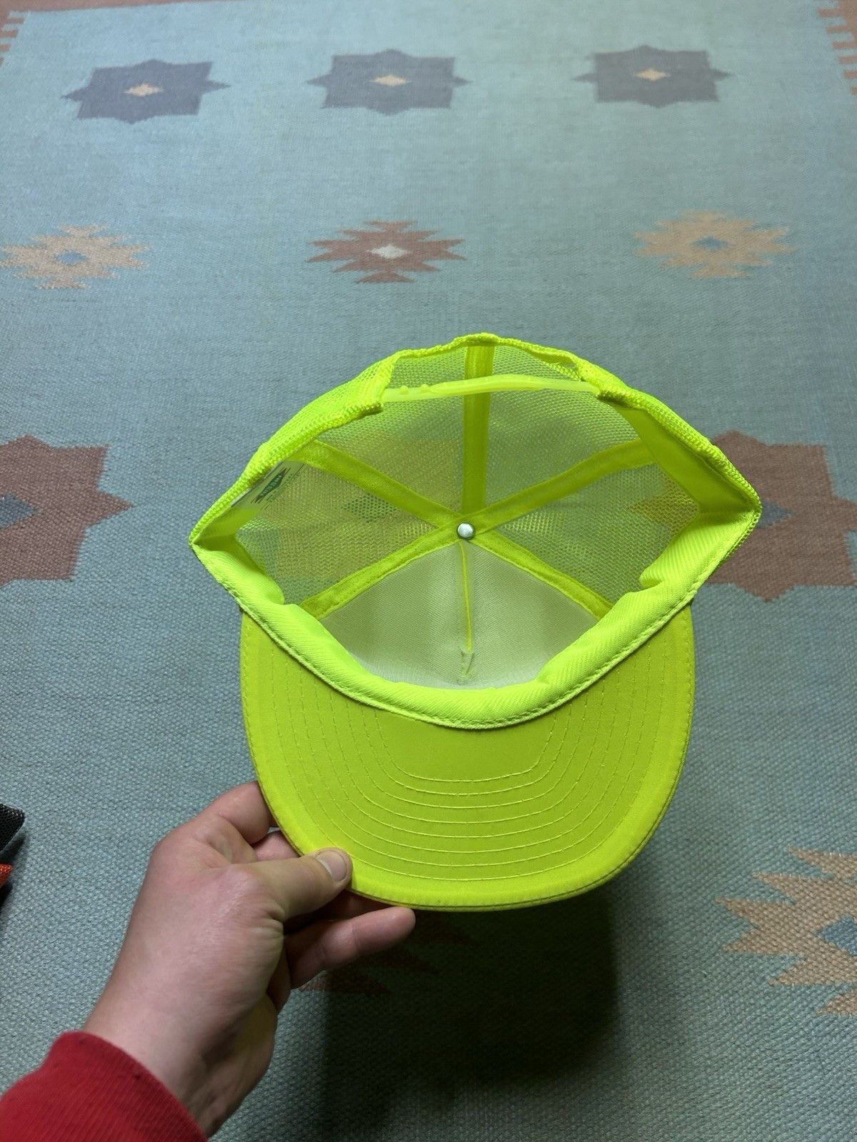 Vintage Vtg 80s trucker hat Tri City Aggregates hi via neon TCA snap Size ONE SIZE - 5 Thumbnail