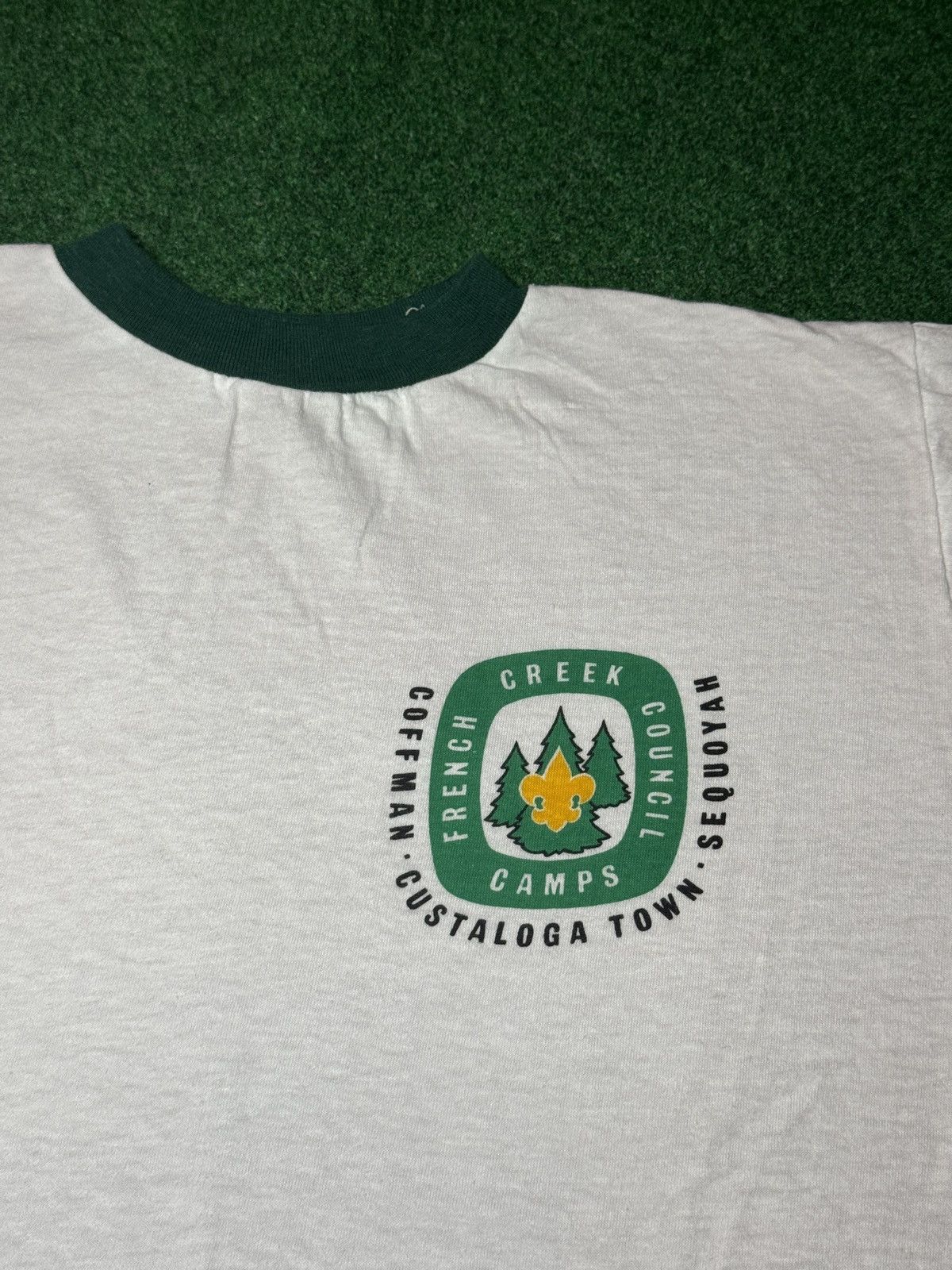 Vintage Vtg 70s Boy Scouts Custaloga Town Scout Camp Ringer T Shirt Size US L / EU 52-54 / 3 - 2 Thumbnail
