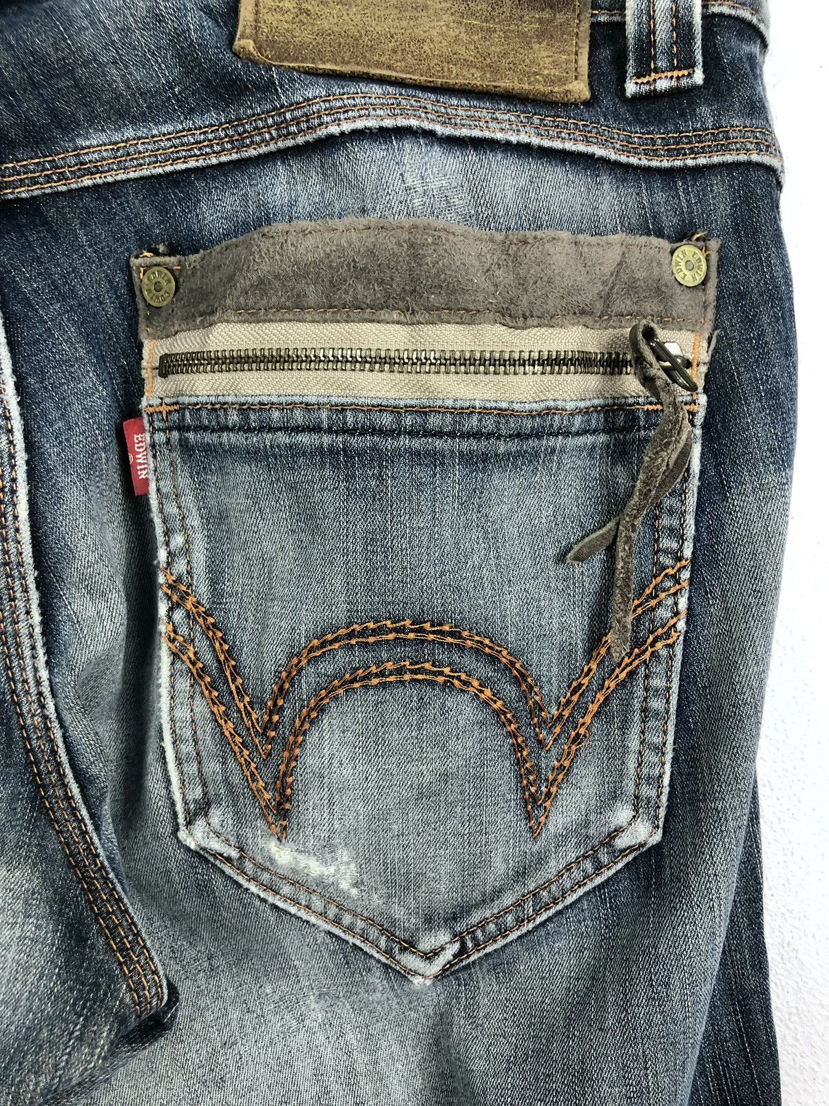 Edwin Rare Vintage Edwin 503 Blue Trip Flare Jeans Size US 32 / EU 48 - 10 Thumbnail