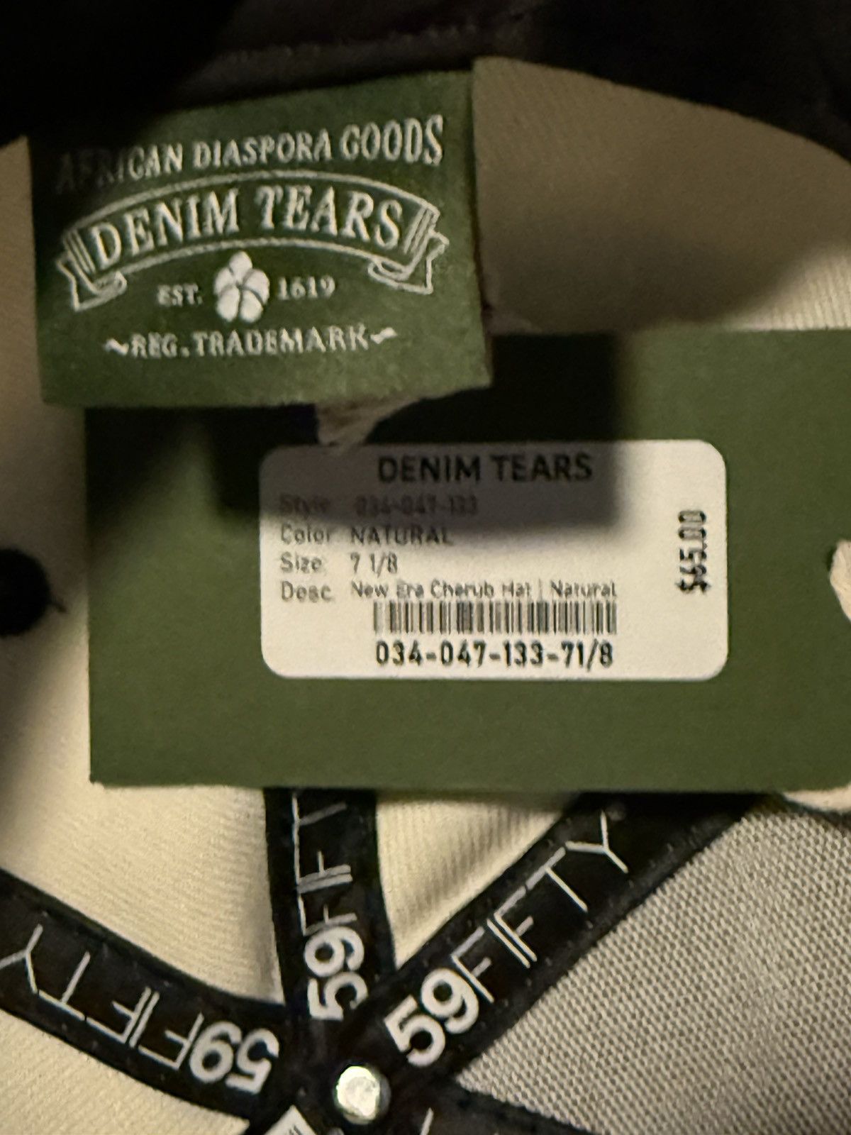DENIM TEARS × New Era Denim Tears Black Cherub New Era Fitted Hat Cap Sealed DS Size ONE SIZE - 6 Thumbnail