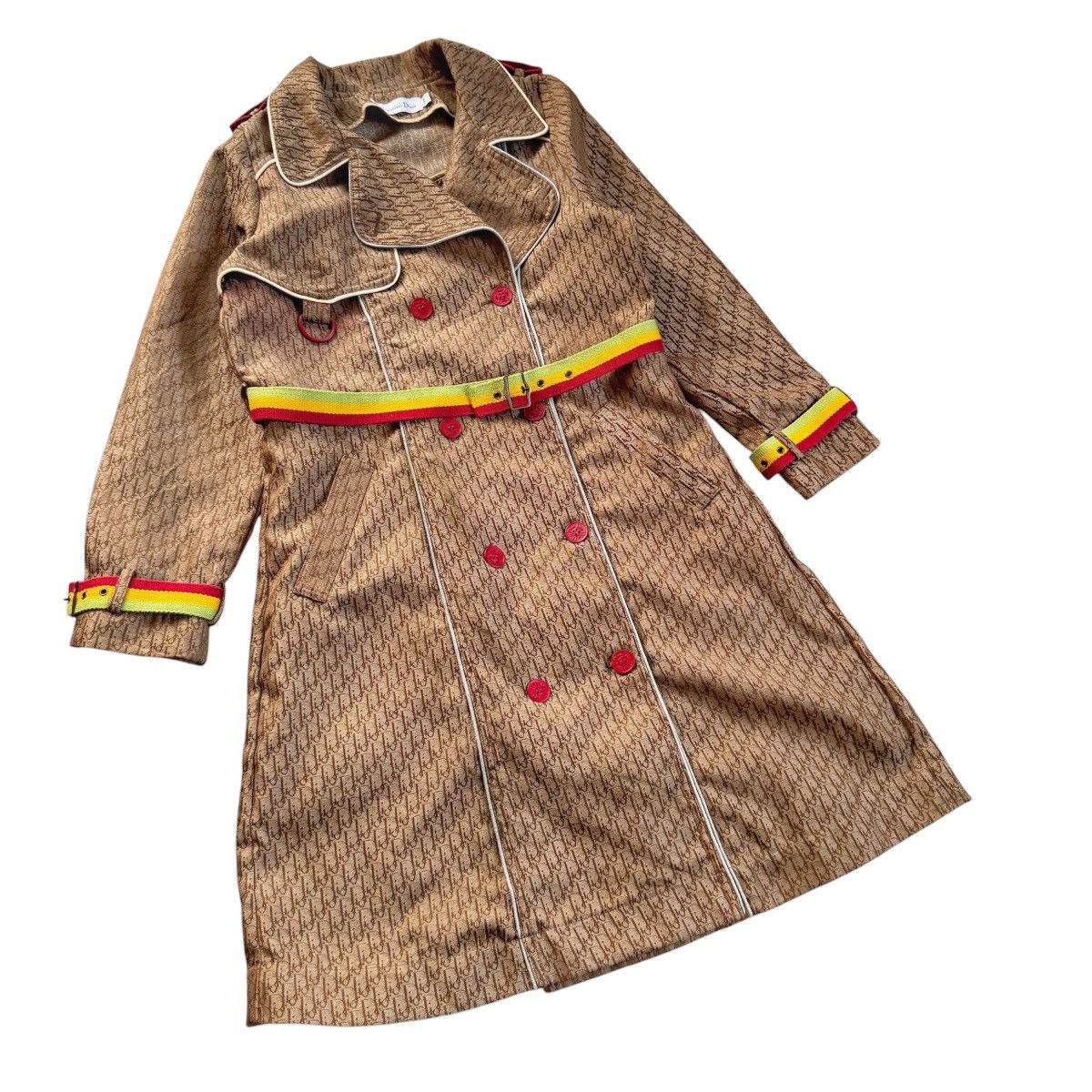 Dior Vintage Christian Dior Monogram Rasta Trench Coat Galliano Size S / US 4 / IT 40 - 3 Thumbnail