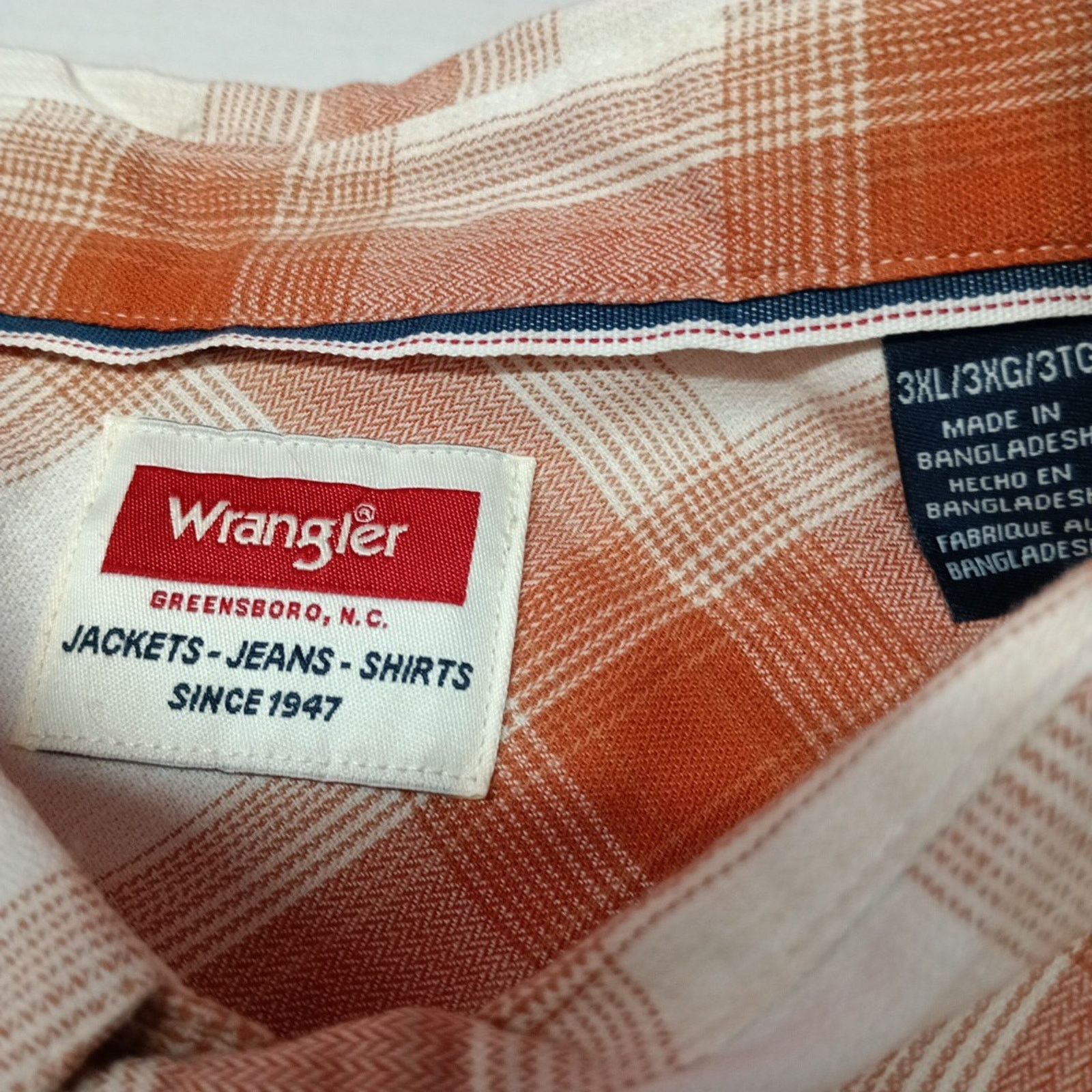 Wrangler Wrangler Cowboy Wash Shirt Men's 3XL Hazel Plaid Twill Woven Size US XXL / EU 58 / 5 - 4 Thumbnail
