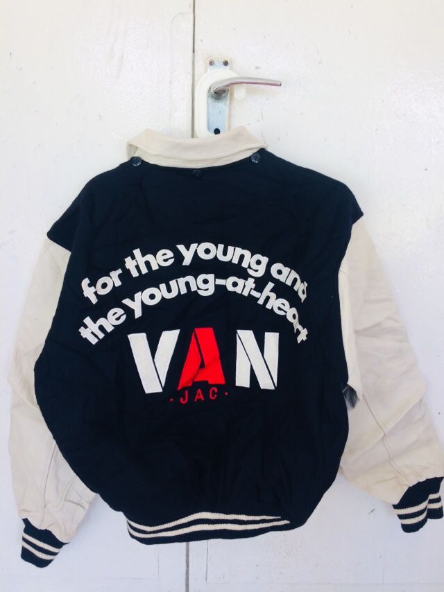 image of Best Offer Vintage 80's Van Jac Varsity As Worn By Mj in Black/White, Men's (Size XL)