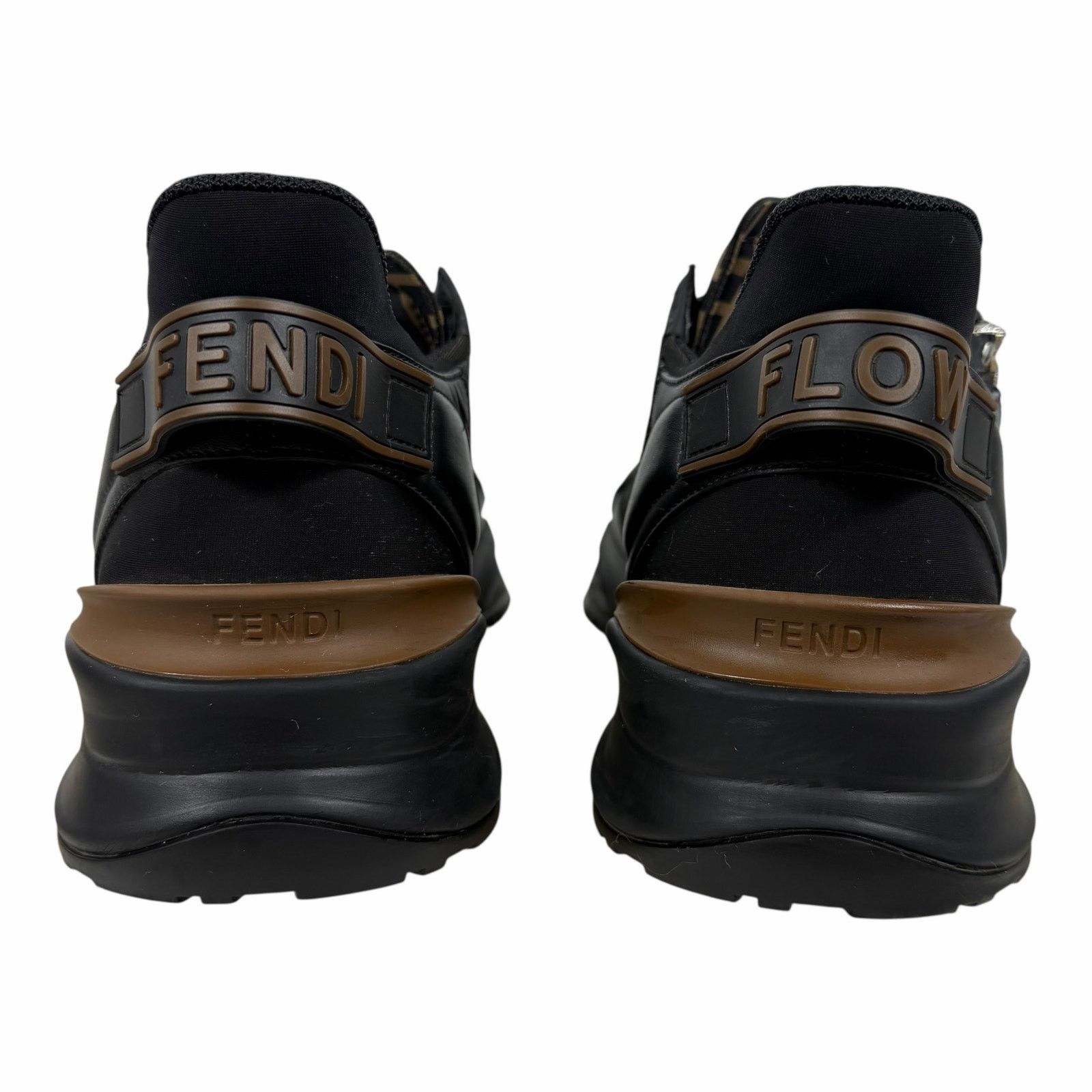 Fendi Flow Sneaker Zucca FF Logo Monogram Black Leather Size 9/ US 10 Fendi Flow Sneaker Zucca FF Logo Monogram Black Size 9 main image 2