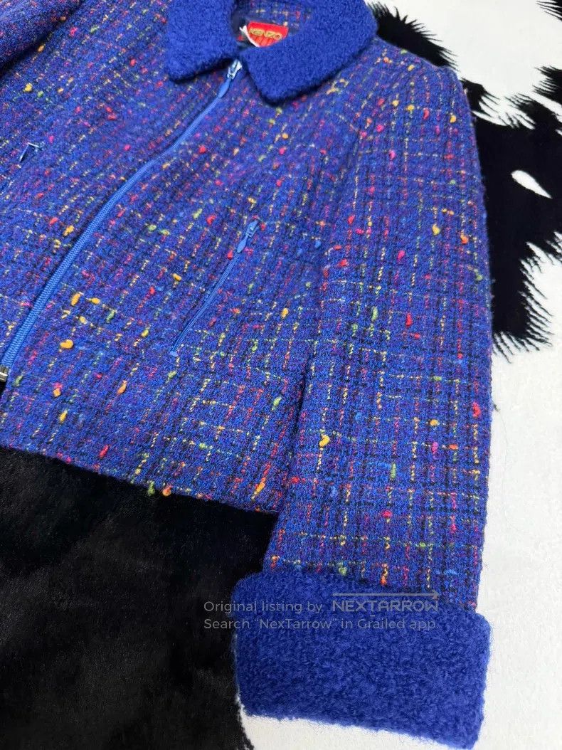 Kenzo Kenzo Lavender Purple Tweed, Tailored Wool Coat Size XS / US 0-2 / IT 36-38 - 3 Thumbnail