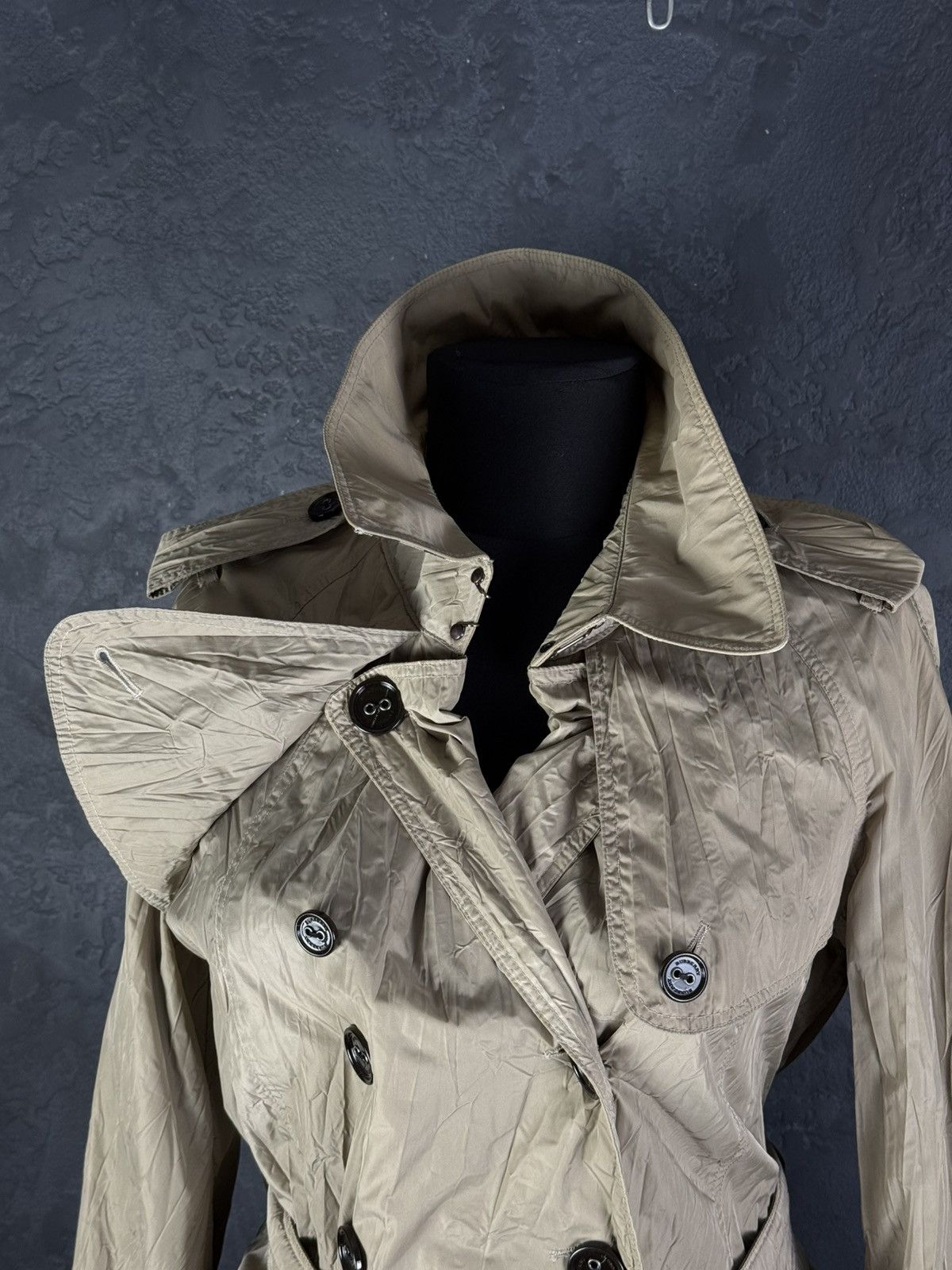 Burberry BURBERRY PRORSUM Nylon Belted Women’s Double Trench Coat Size M / US 6-8 / IT 42-44 - 10 Thumbnail