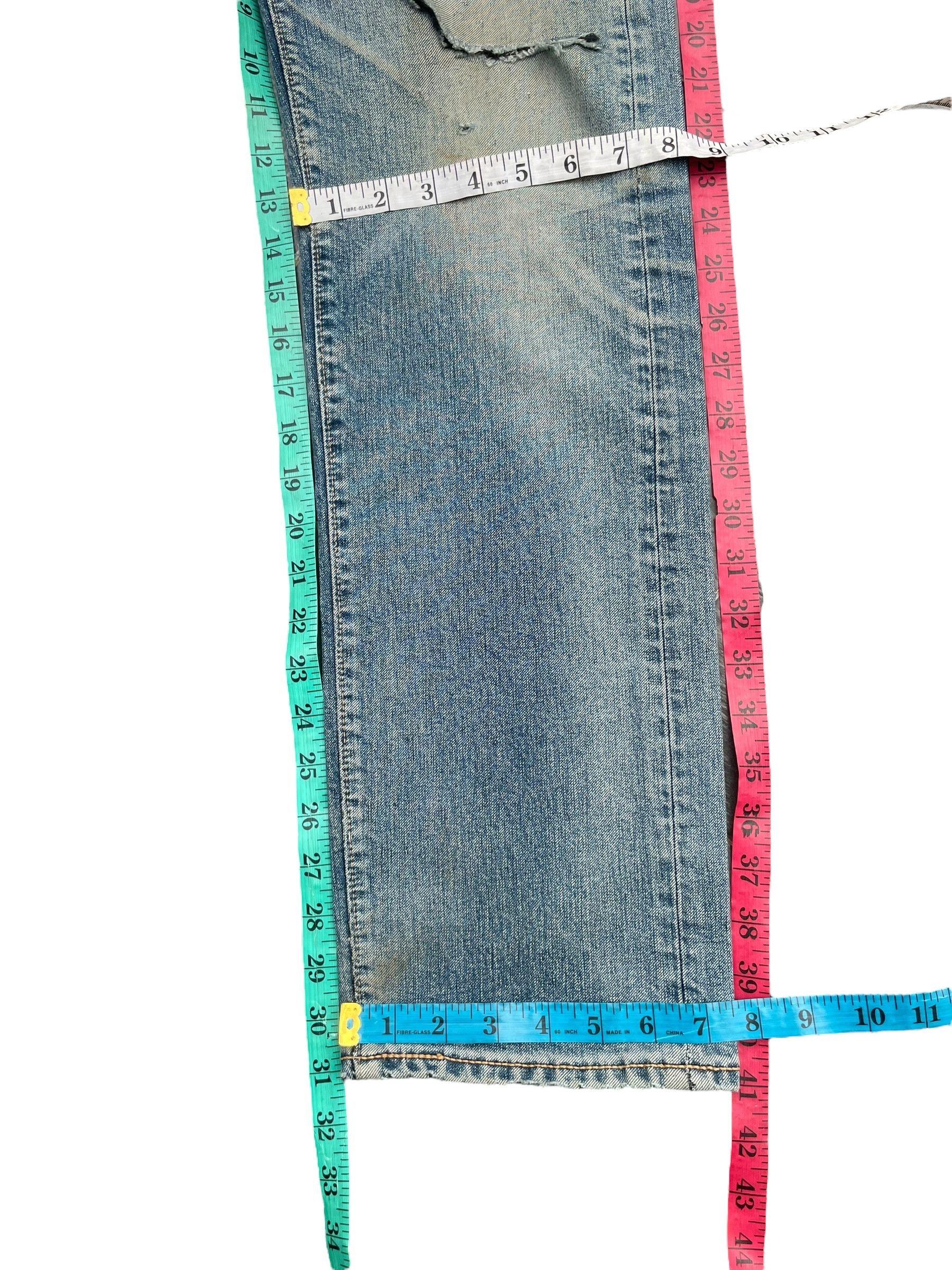 Levi's Levis 505 Faded Quilted Lining Distresed Denim Size US 31 - 8 Thumbnail
