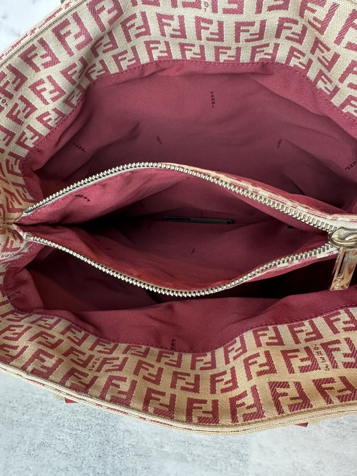 Fendi Fendi 1990s Red Zucca Canvas Tote Size ONE SIZE - 13 Thumbnail