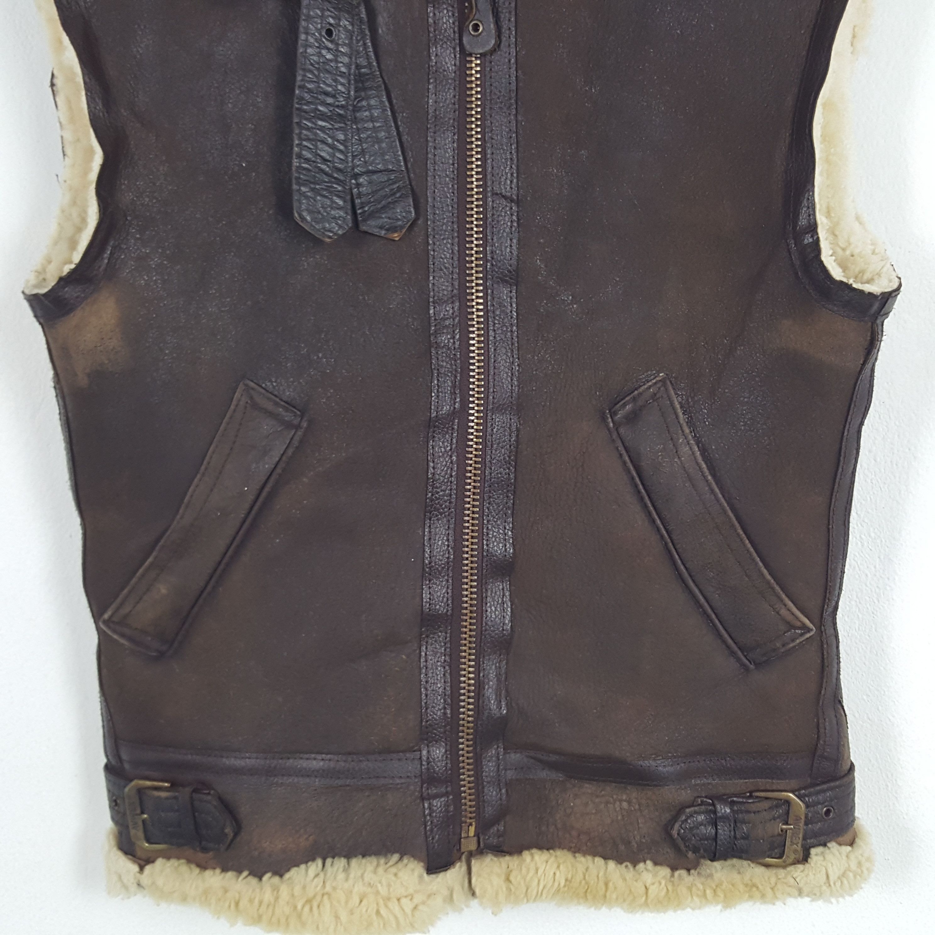 Avirex × Vintage Vintage Avirex Leather Fur Winter Vest Jacket Size US S / EU 44-46 / 1 - 2 Thumbnail