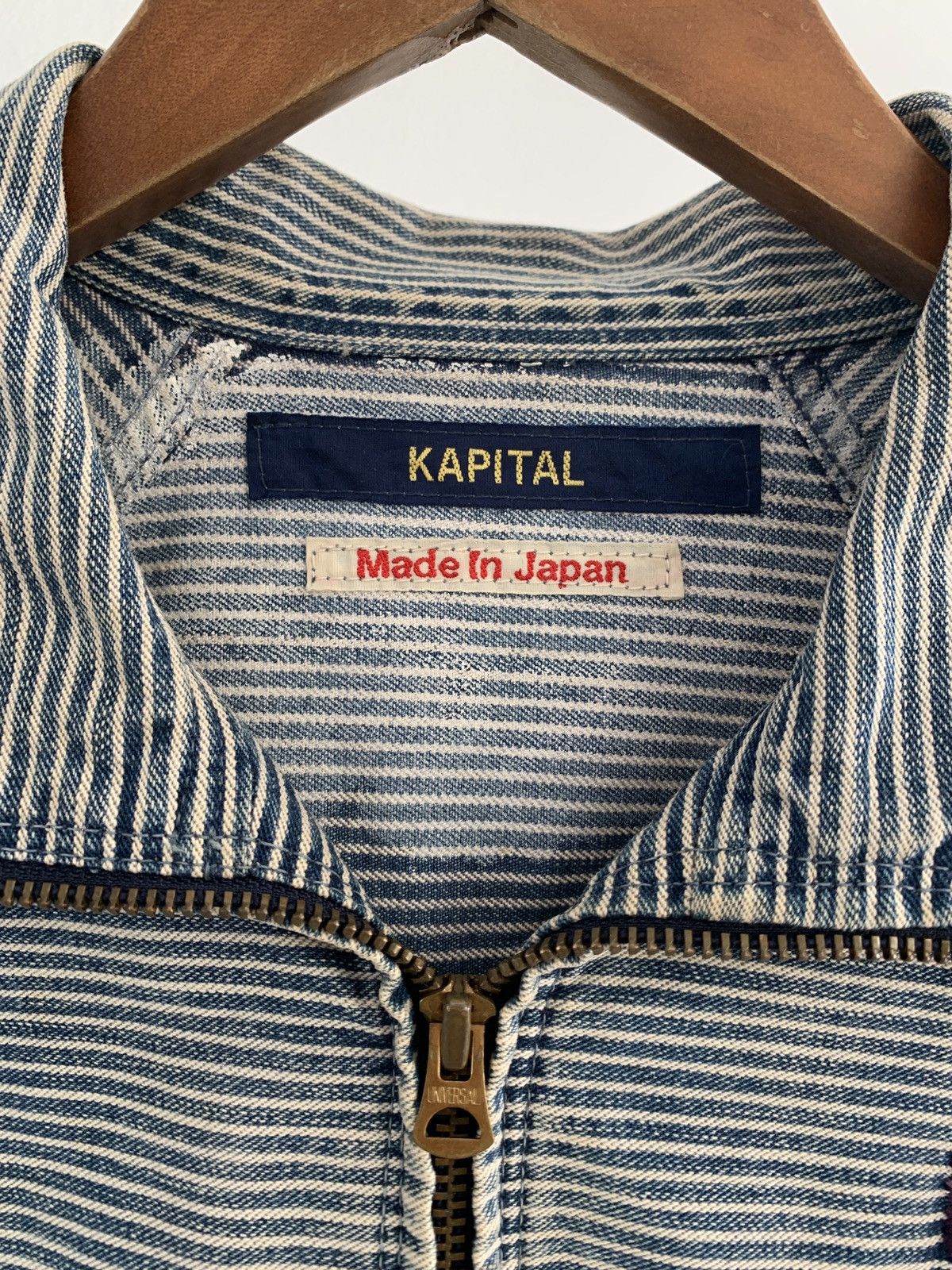Kapital Kountry Kapital Indigo Stripe Button Patch Zip Jacket Size US M / EU 48-50 / 2 - 3 Thumbnail