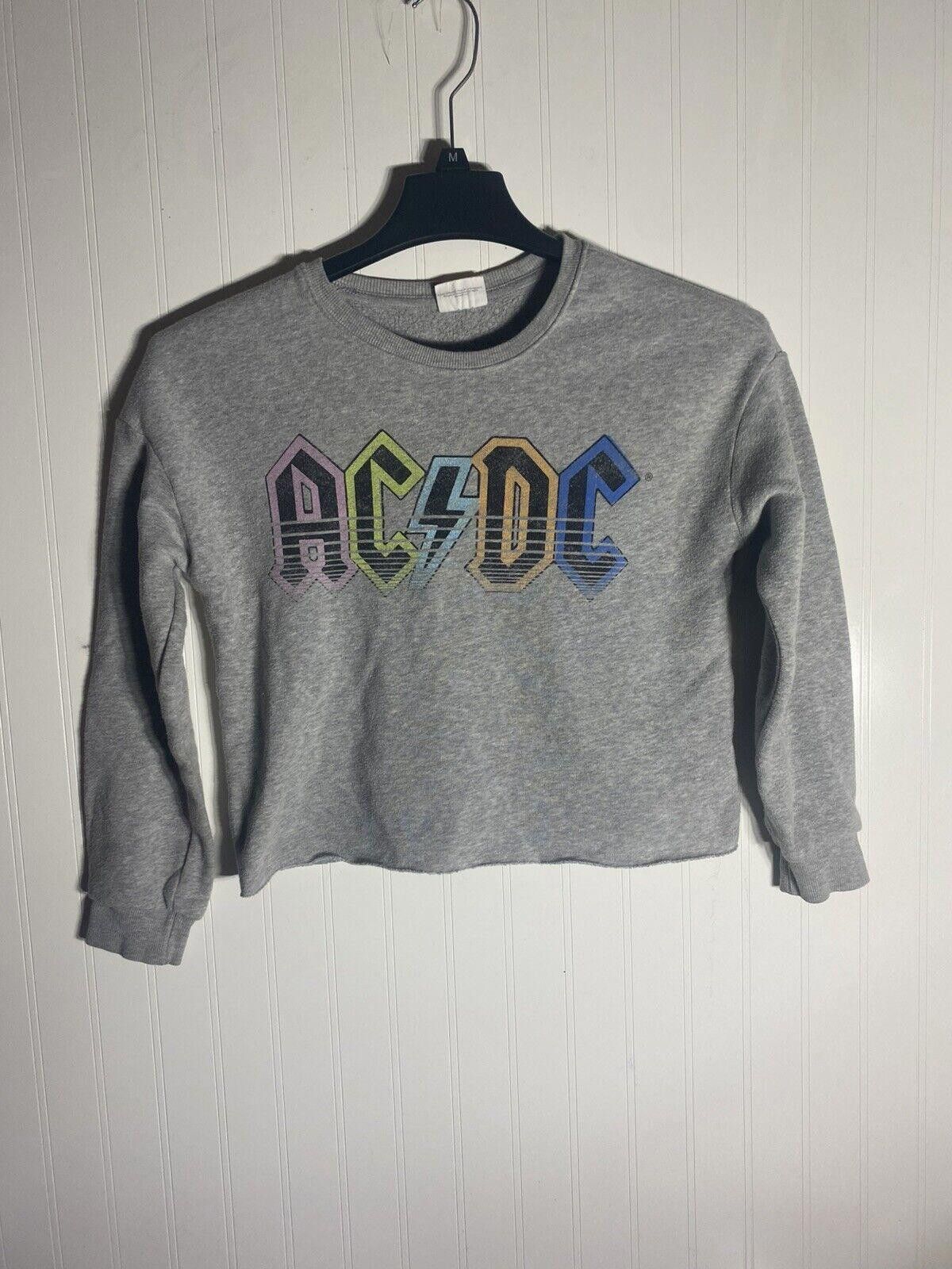 AC/DC AC/DC Long Sleeve Crop Sweatshirt Girls 10/12 Large Size ONE SIZE - 1 Thumbnail