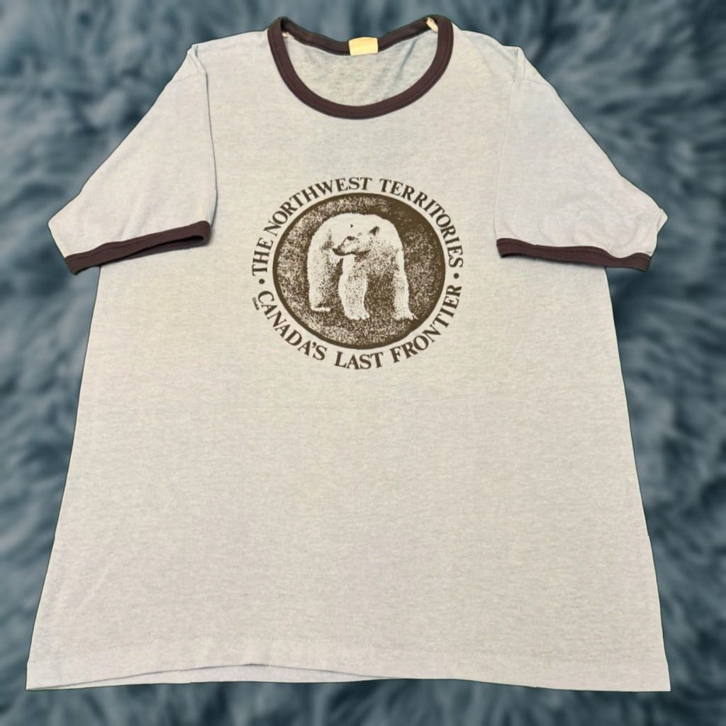 Vintage VINTAGE Polar Bear Canada VTG Ringer Shirt 70s 80s Nature Last Frontier Size L Blue Mens Shirt Size US L / EU 52-54 / 3 - 1 Thumbnail