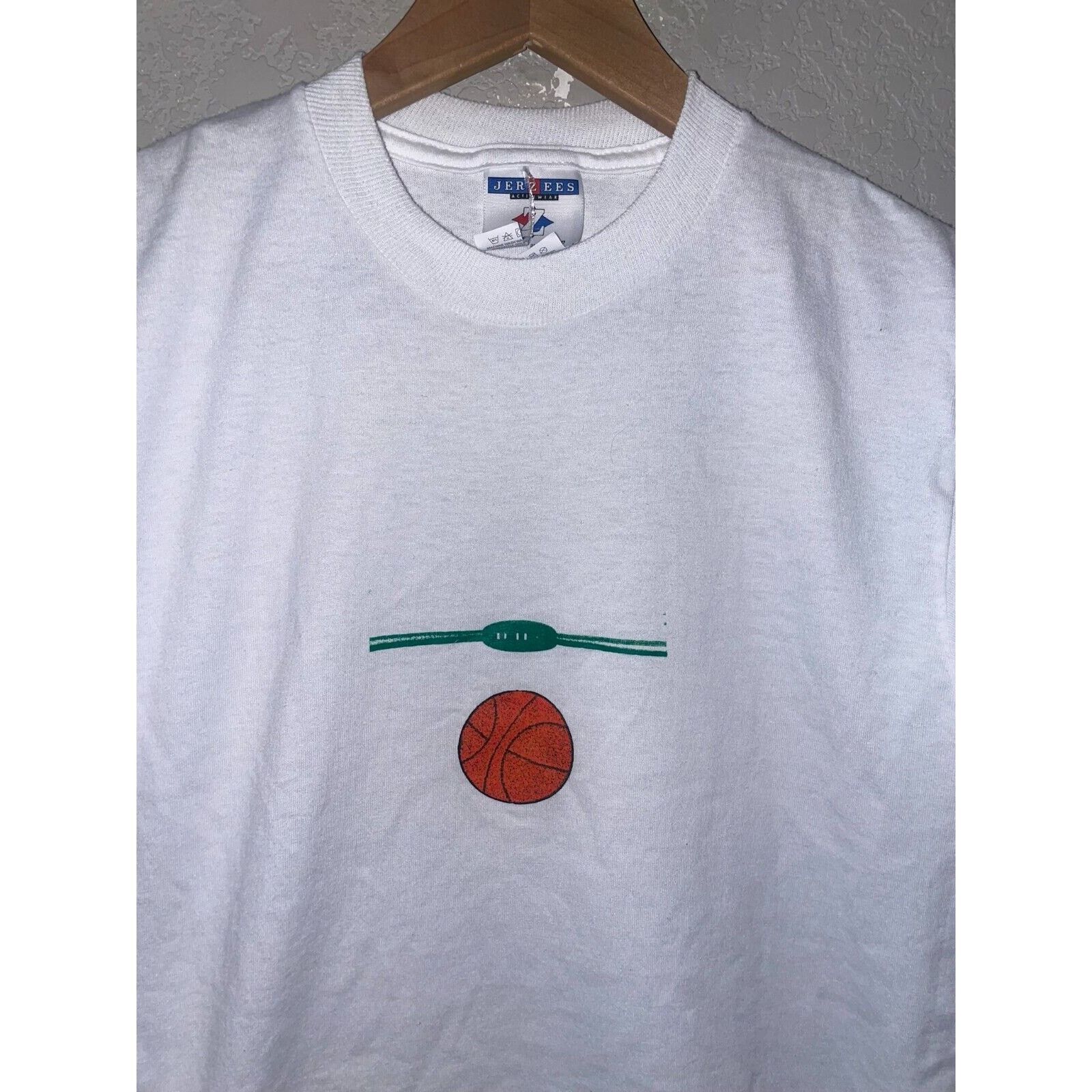 Jerzees Vintage Basketball Shirt Green Stripe Graphic Tee 90s VTG S Size US S / EU 44-46 / 1 - 2 Thumbnail