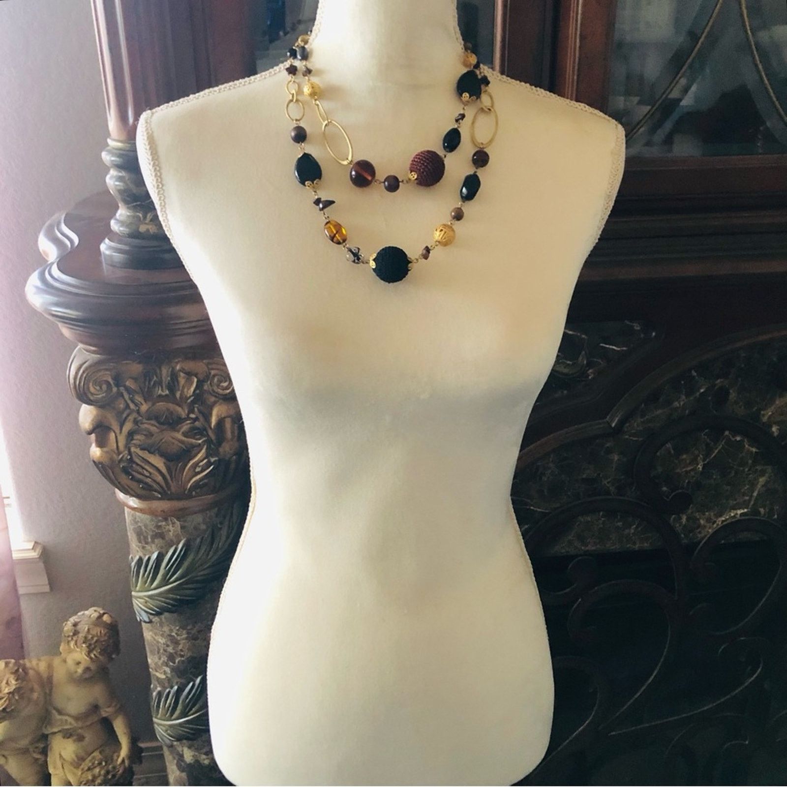 Vintage Vintage 80s double strand matte gold tone necklace Size ONE SIZE - 6 Thumbnail