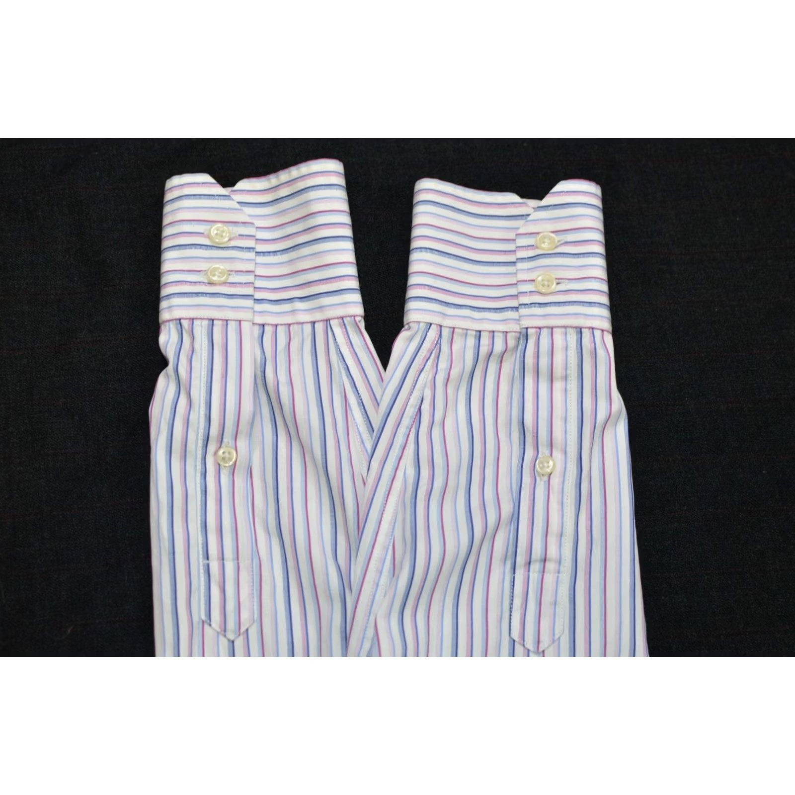 Hackett Hackett London Shirt Men 14.5 Pastel Stripe 100's 2 Ply Cotton HM300651 Multicolor Dress Shirt Size US M / EU 48-50 / 2 - 7 Thumbnail