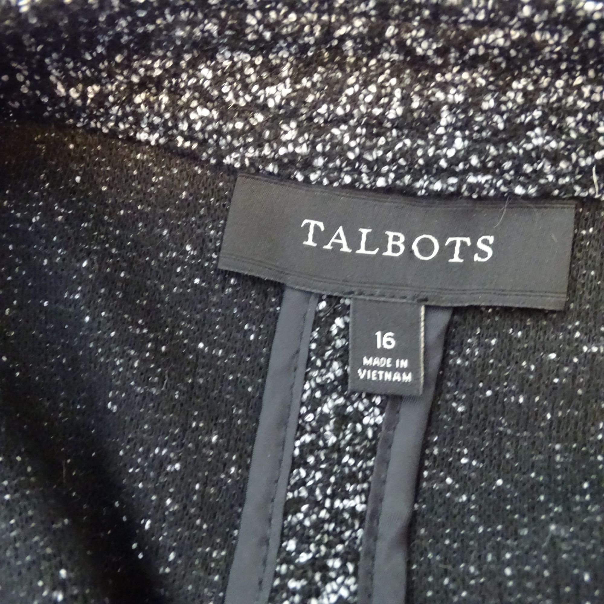Talbots Talbots Women Black Speckle Knit Blazer Jacket Size 16 Size XXL / US 16-18 / IT 52-54 - 6 Thumbnail