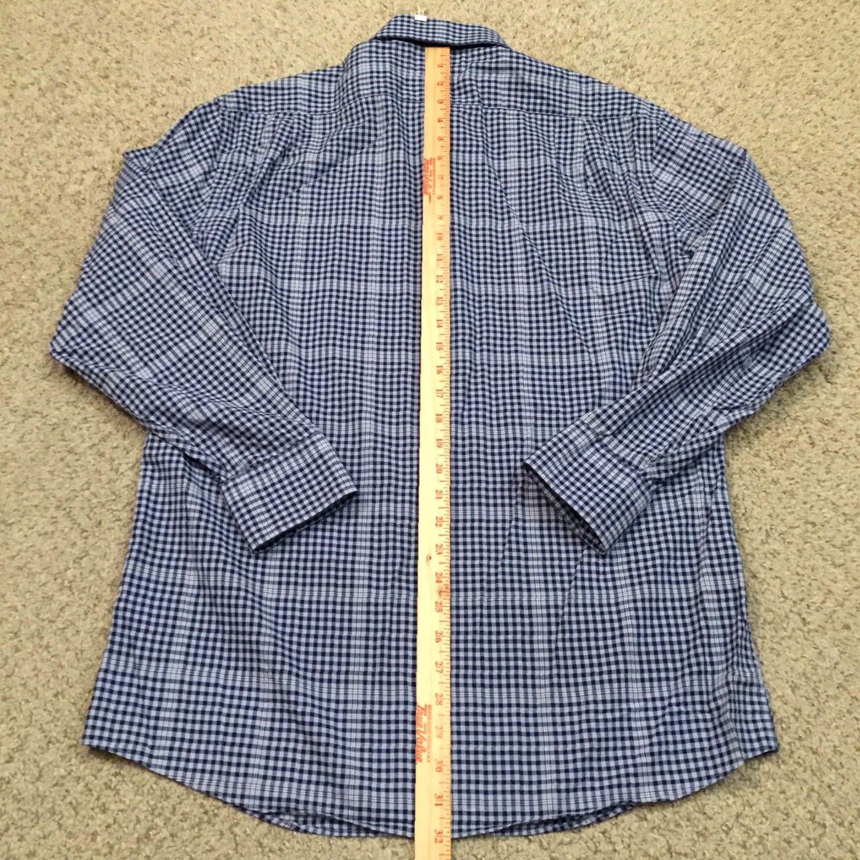 Tommy Hilfiger Tommy Hilfiger Shirt Mens 15.5 Blue Plaid Long Sleeve Button-Up Regular Fit Size US L / EU 52-54 / 3 - 6 Thumbnail