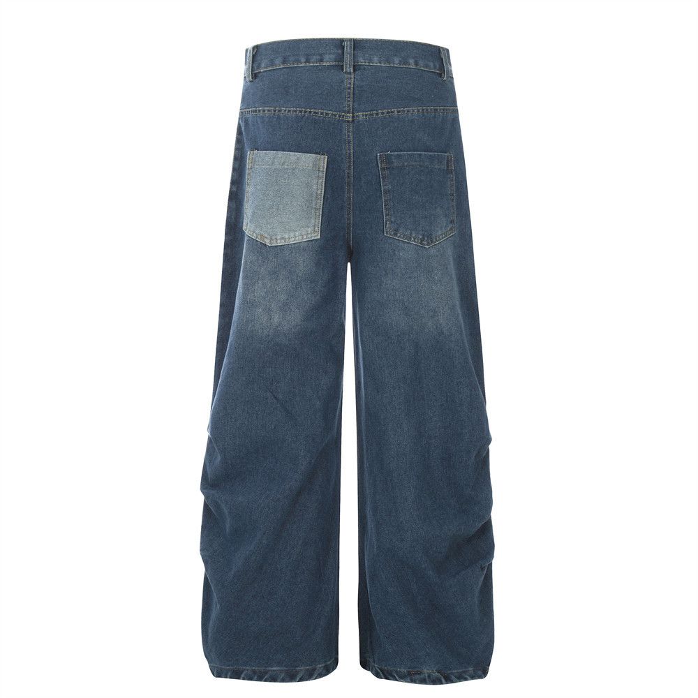 Japanese Brand × Jean Men's loose American casual colorblock pleated jeans Size US 34 / EU 50 - 3 Thumbnail