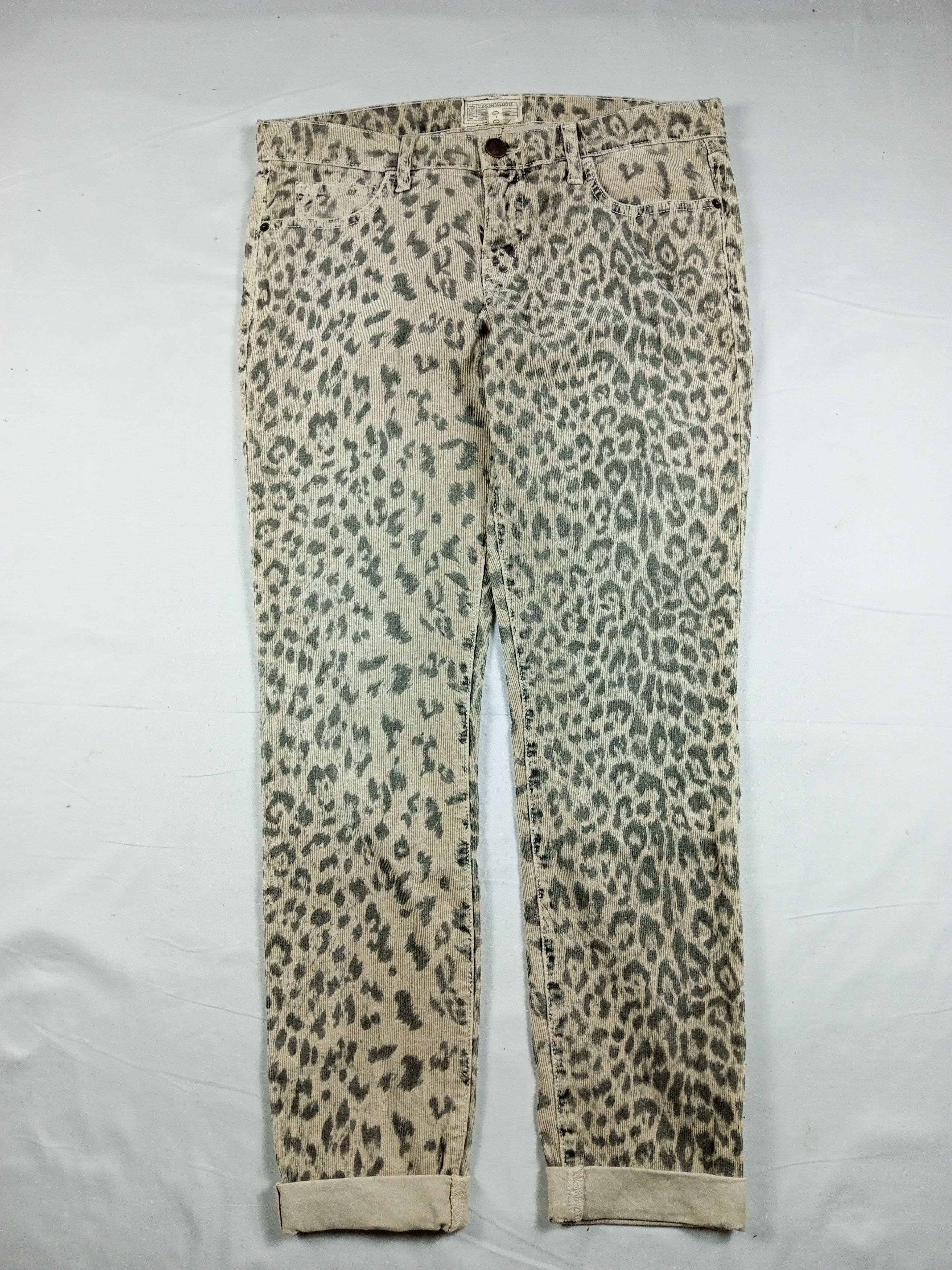 Current/Elliot Current Elliott Corduroy Leopard print punk amiri style Size US 30 / EU 46 - 1 Thumbnail