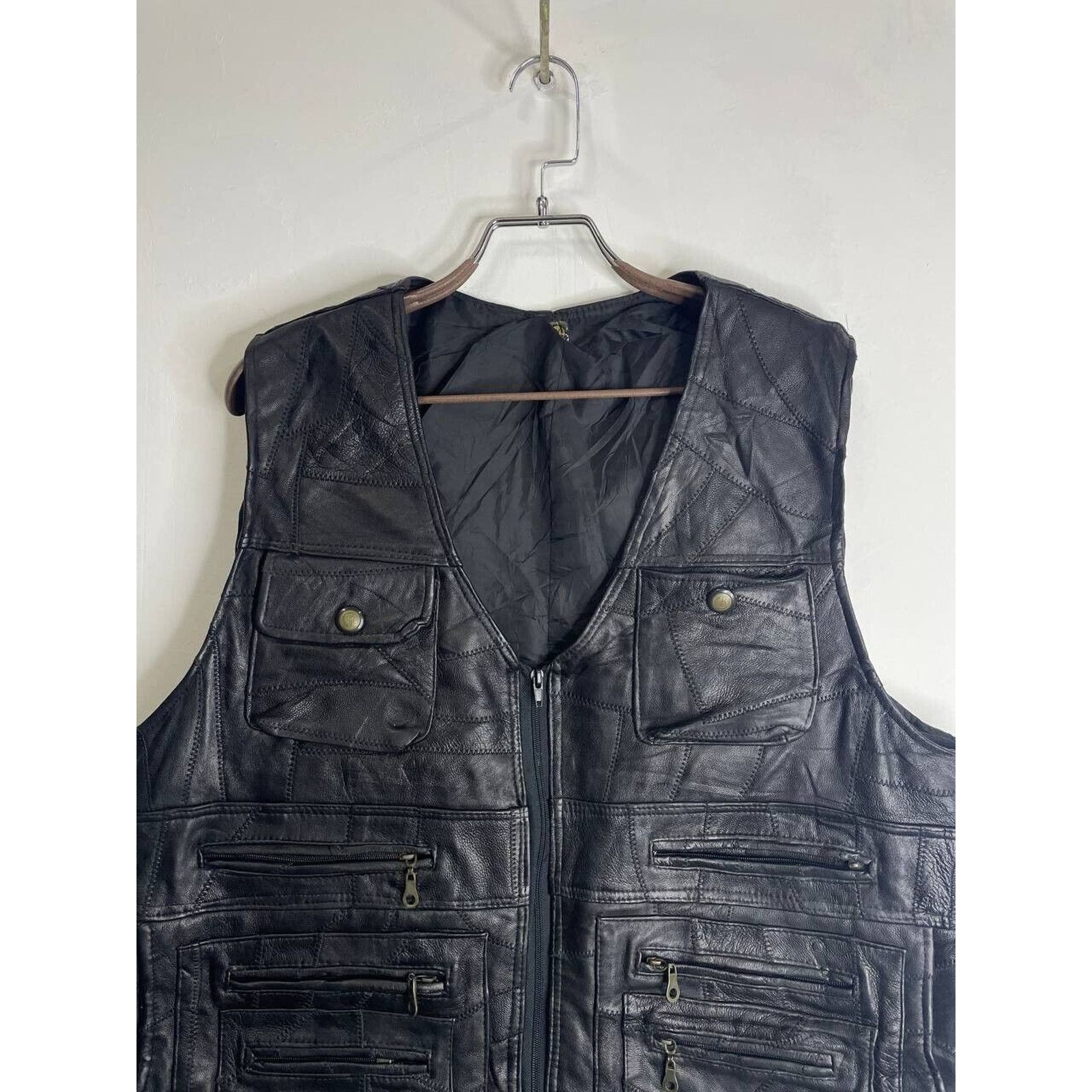 Vintage Vintage Black Leather Utility Vest with Multi Pockets Size L Size US L / EU 52-54 / 3 - 6 Thumbnail