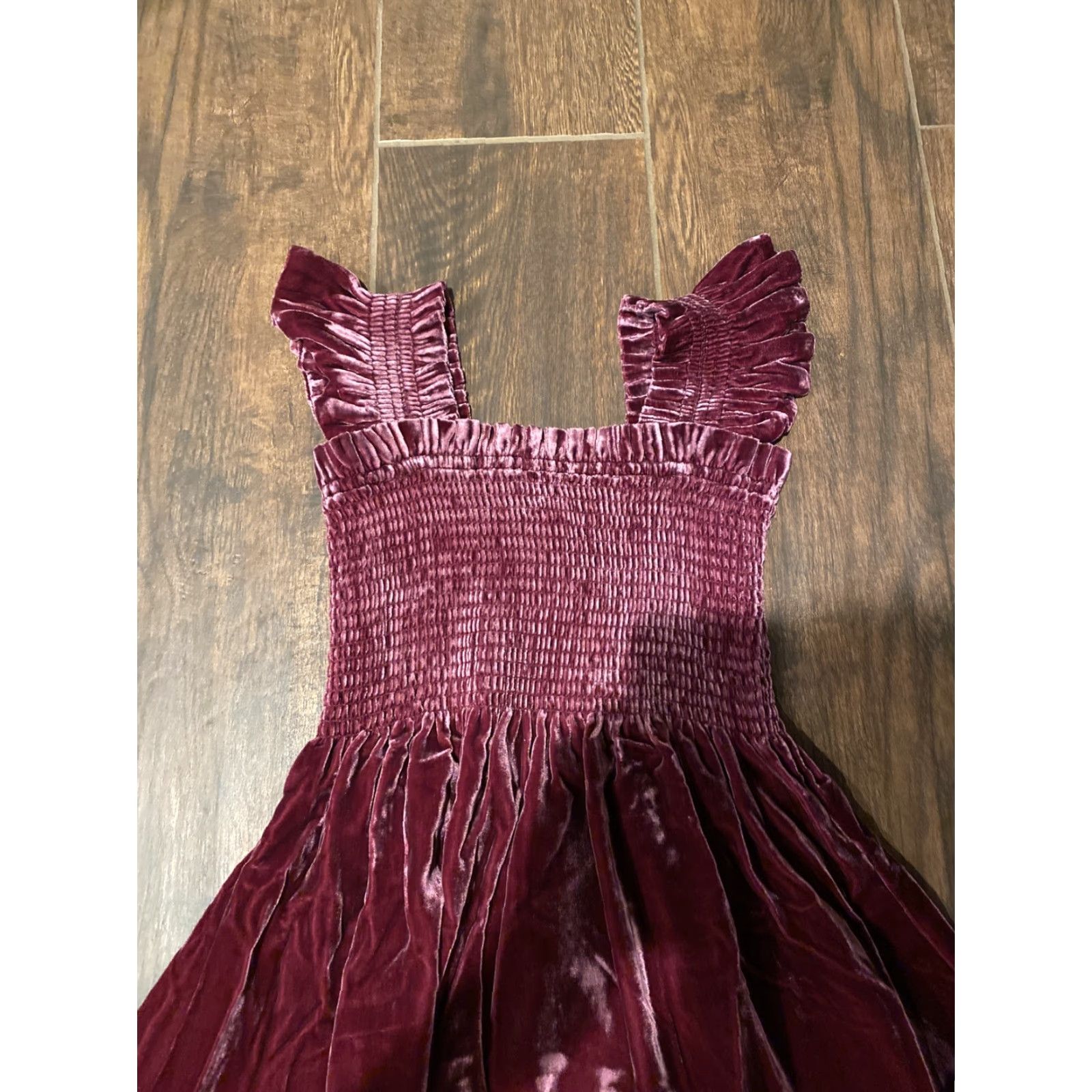 Vintage NWT Hill House Home Ellie Nap Dress Burgundy Velvet XXS Size XXS / US 00 / IT 34 - 4 Thumbnail