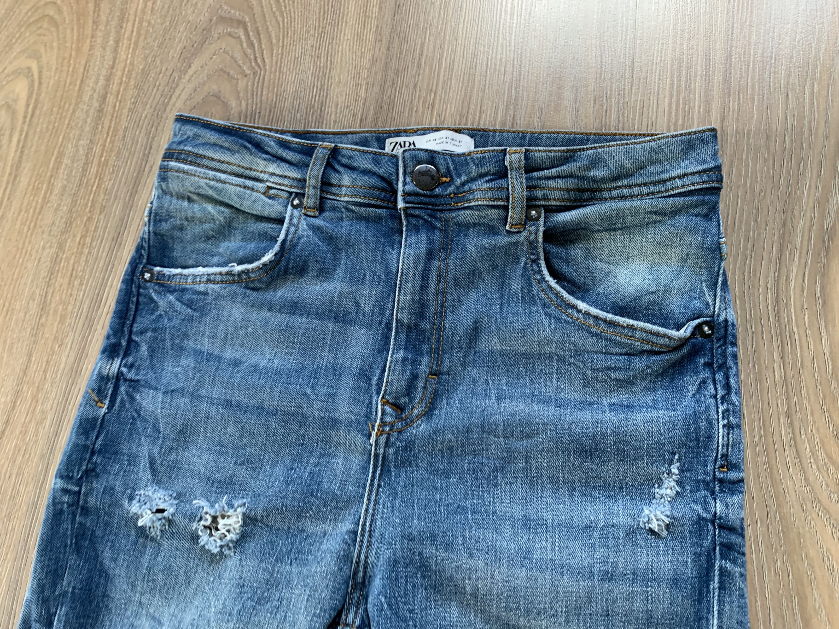 Zara Zara Man Distressed Blue Denim Jeans Size US 31 - 4 Thumbnail