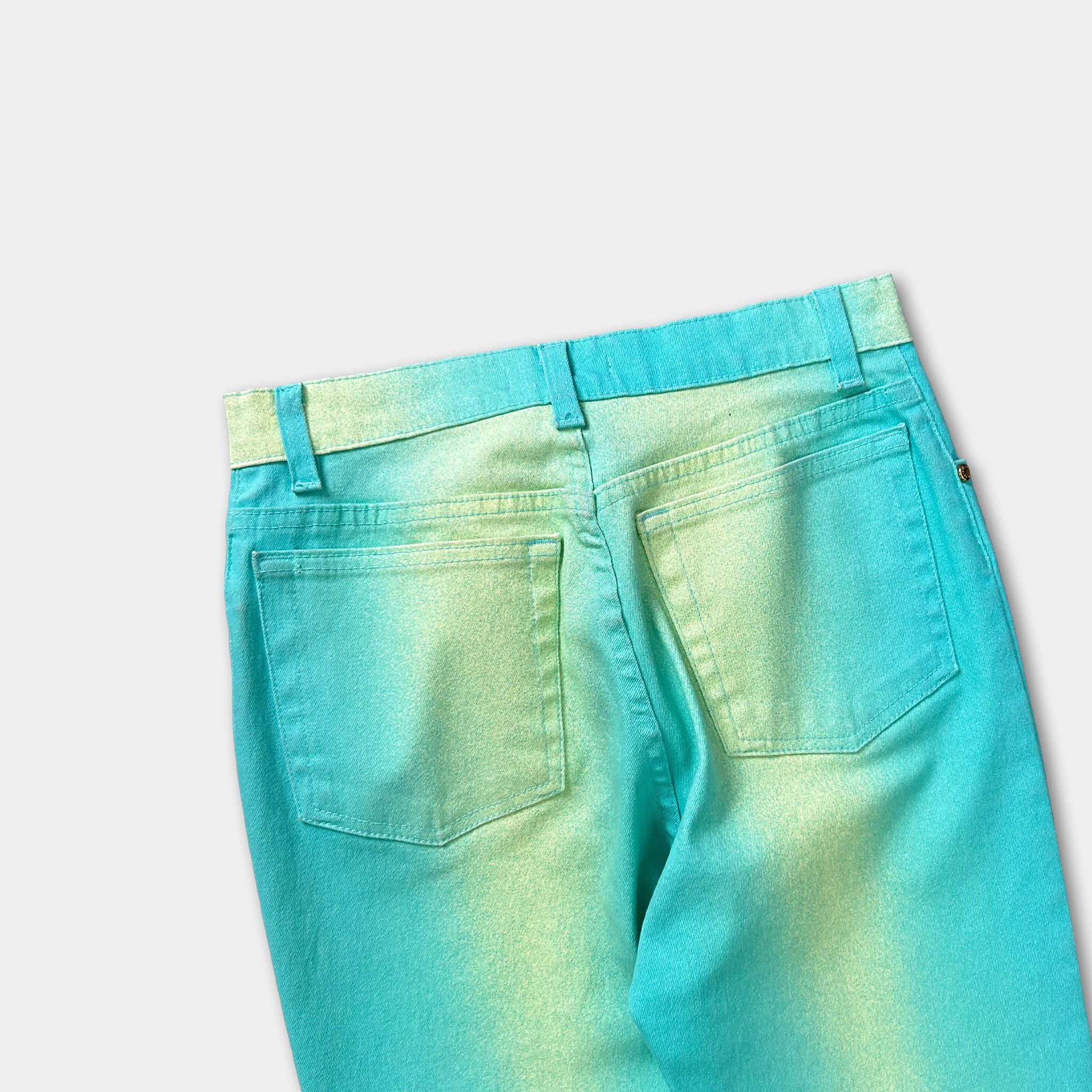 Just Cavalli Just Cavalli 2000's Turquoise Tie-Dye Gradient Jeans Size 28" / US 6 / IT 42 - 6 Thumbnail