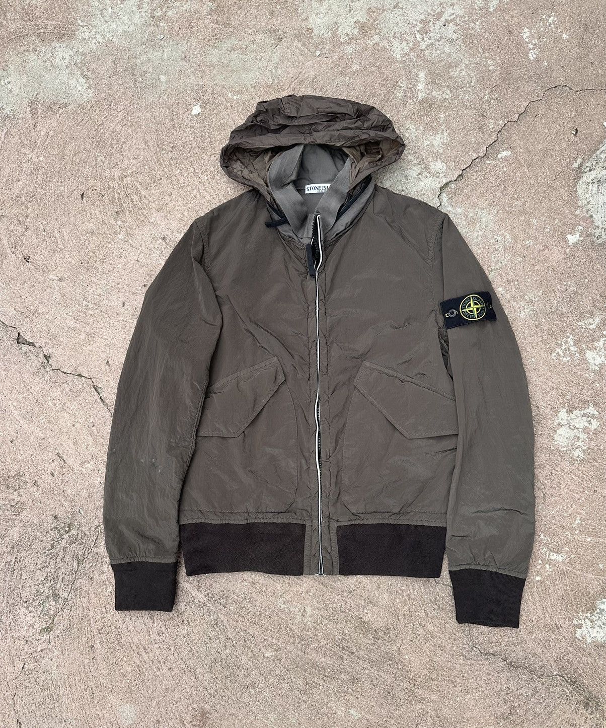 Image of Stone Island Nylon Jacket in Brown, Men's (Size Small)