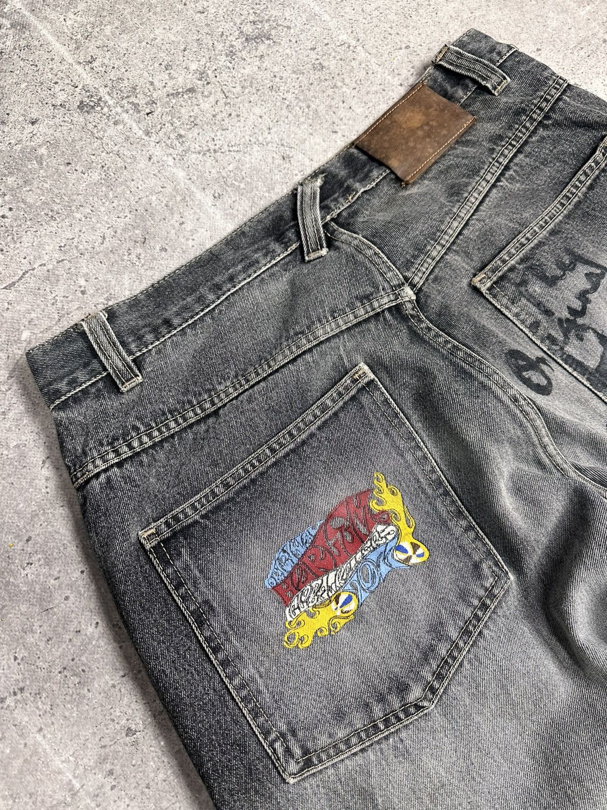Fubu Fubu Black Baggy Denim Jeans Hip Hop 90s Street JNCO Size US 36 / EU 52 - 10 Thumbnail
